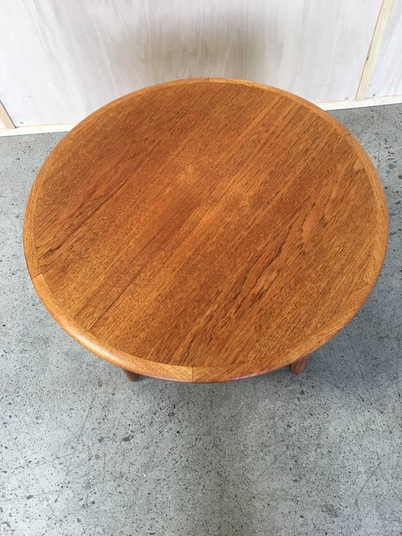 Round Danish Modern Teak Side Table For Sale at 1stdibs