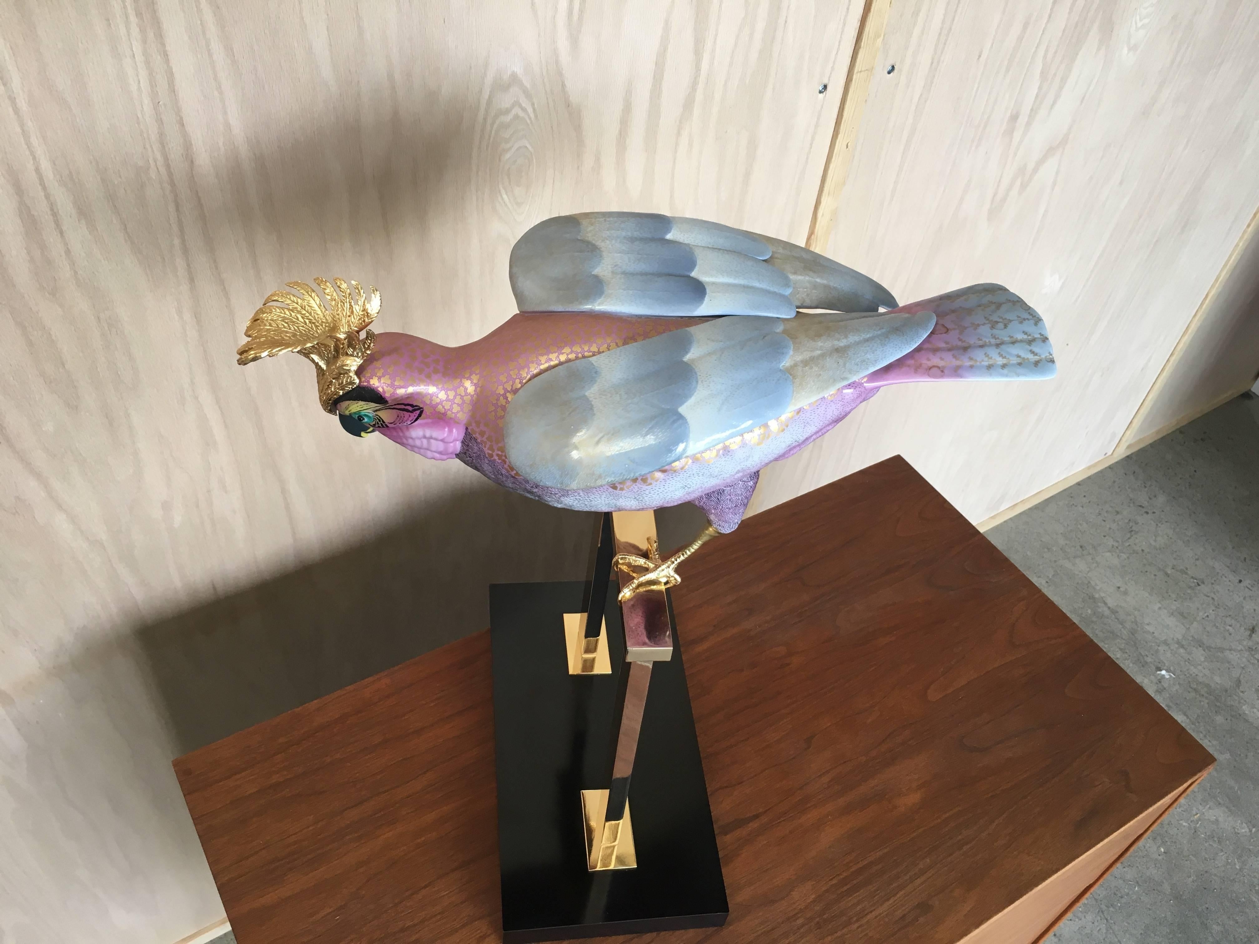 Mangani for Oggetti Hand-Painted Stylized Cockatoo Sculpture 1
