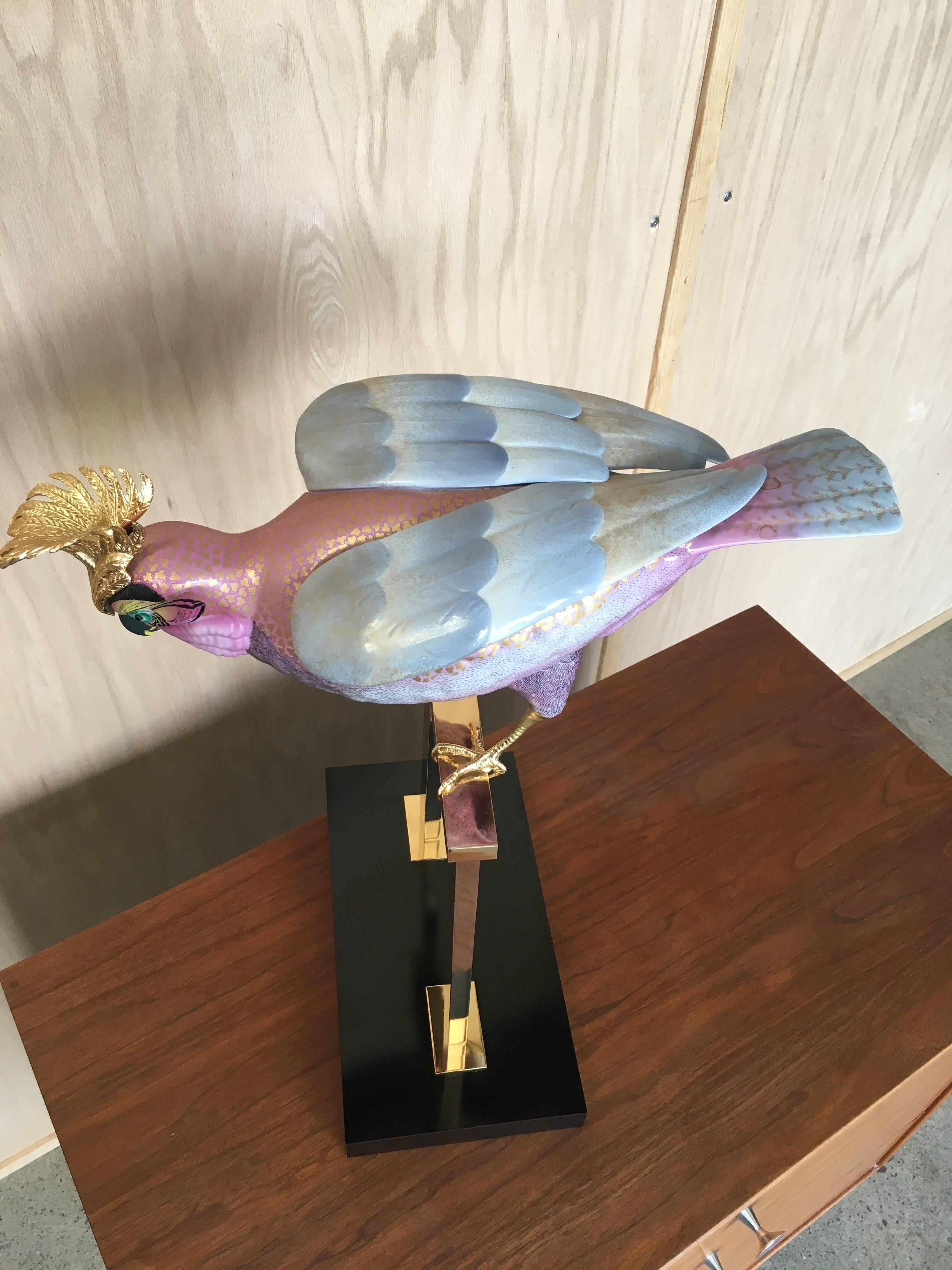 Mangani for Oggetti Hand-Painted Stylized Cockatoo Sculpture 2