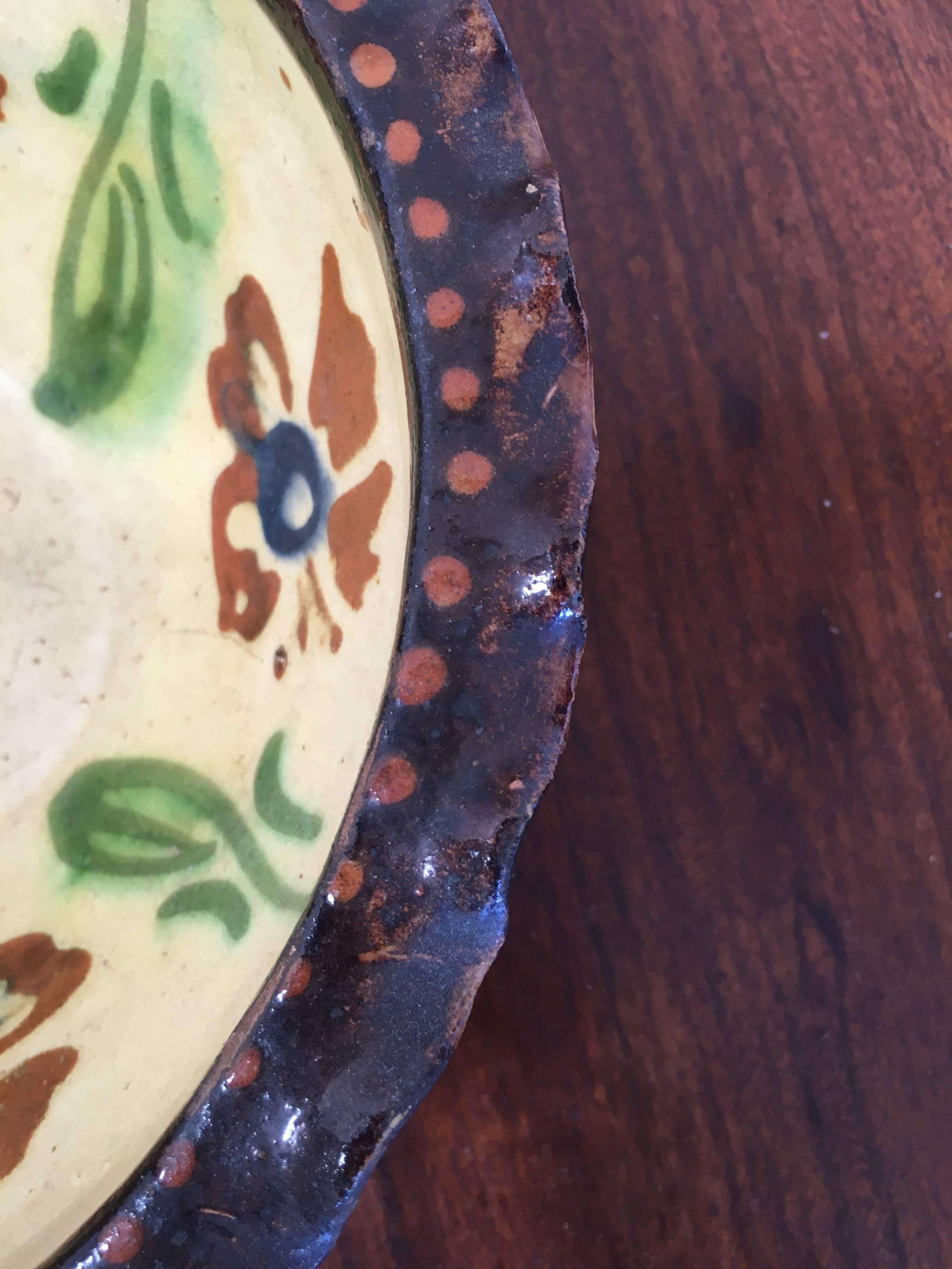 19th Century French Jaspe Bowl Hand-Painted with Floral Motive For Sale 3
