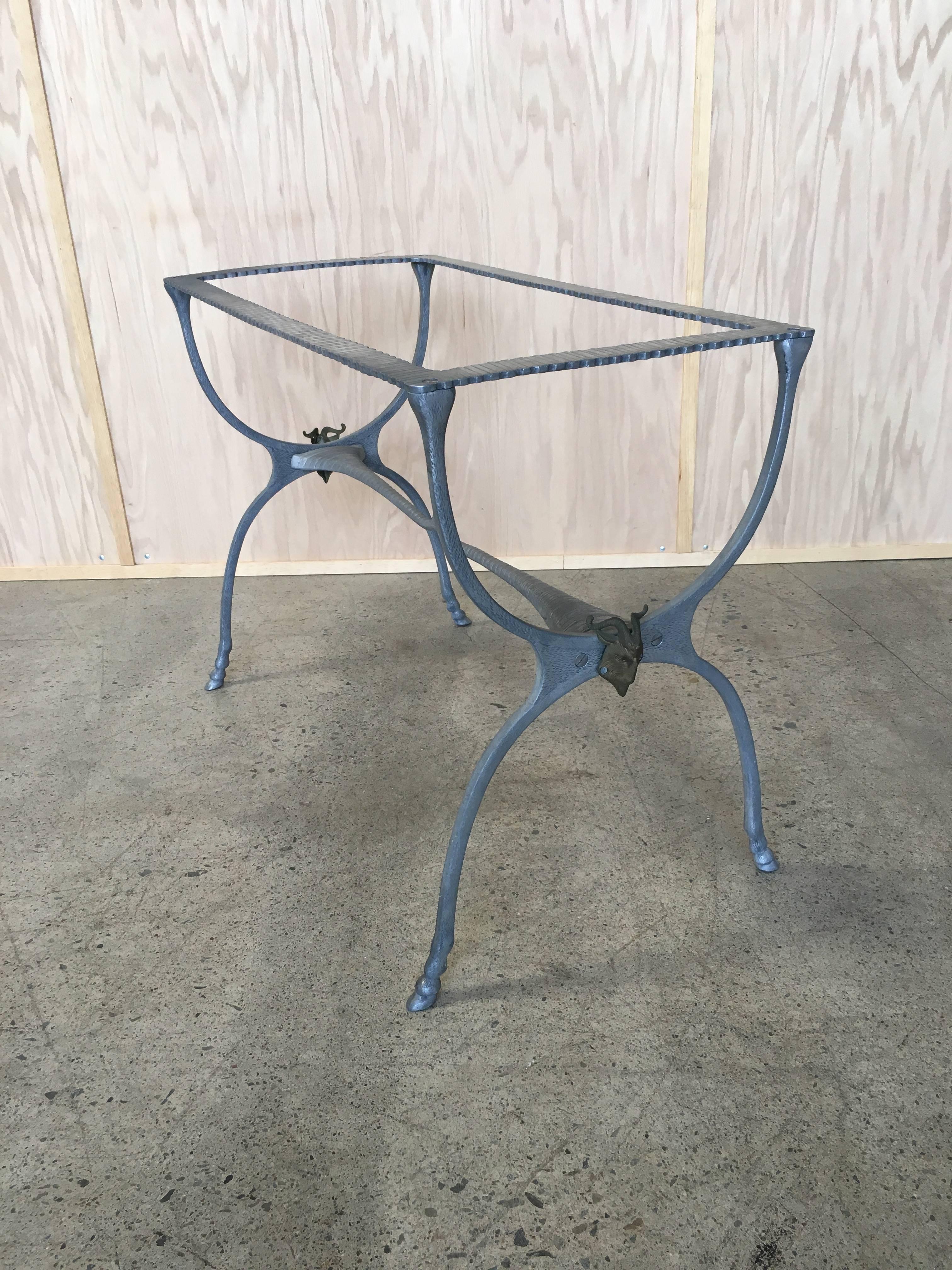 Unknown Sculptural Cast Aluminium and Brass Console Table