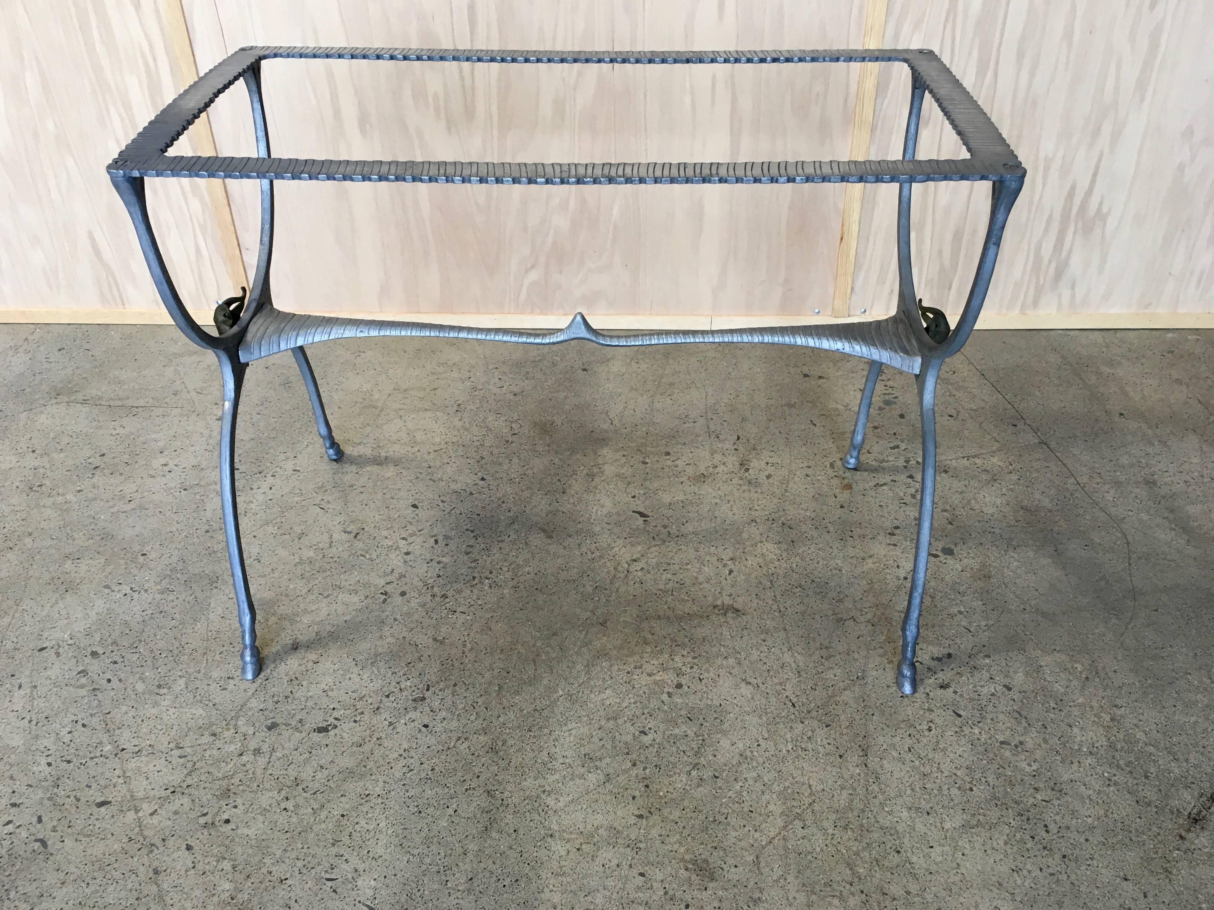 Aluminum Sculptural Cast Aluminium and Brass Console Table