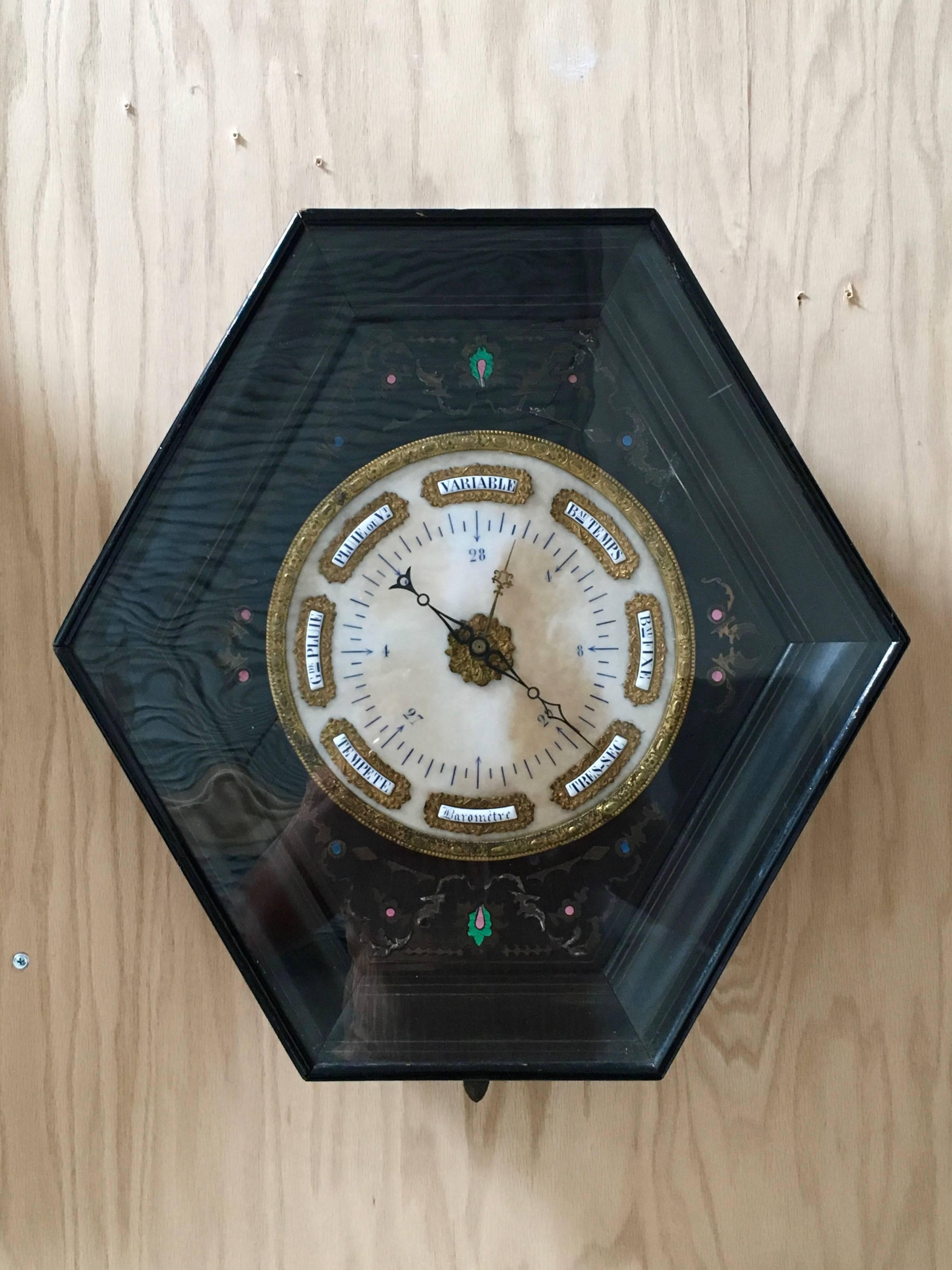 French Napoleon III Clock and Barometer Set