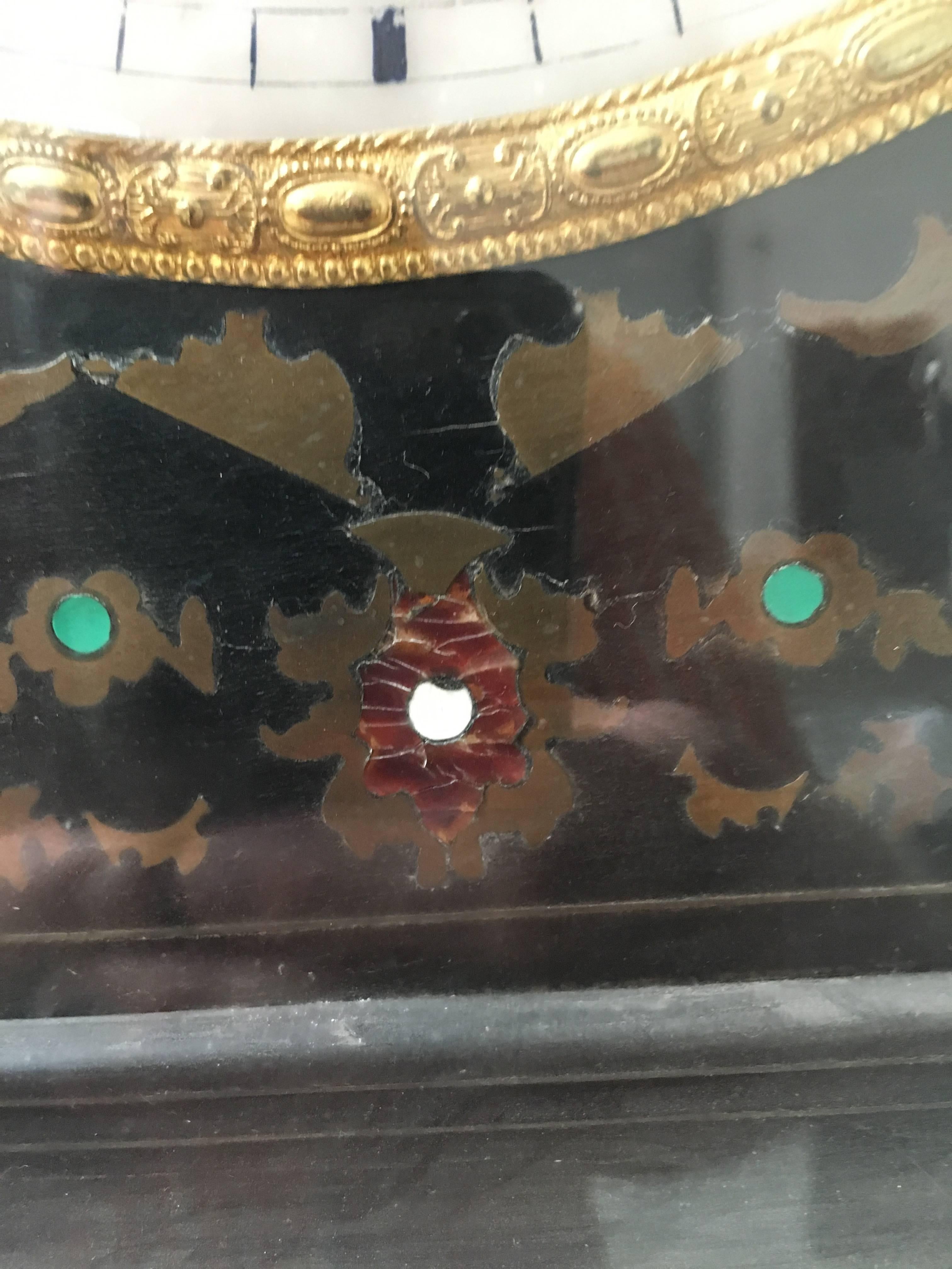 Gilt Metal Napoleon III Clock and Barometer Set
