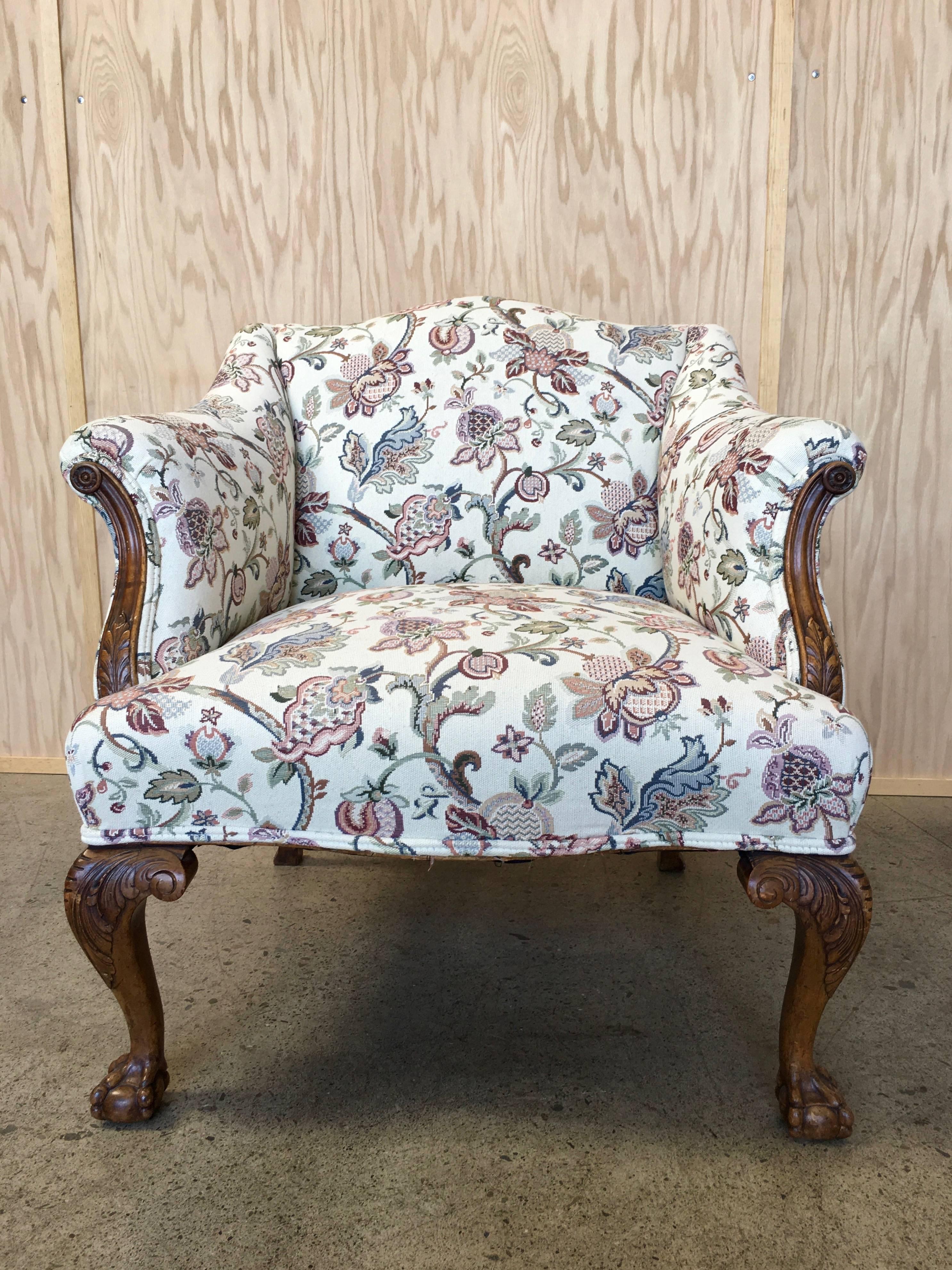 Pair of George III Style Lounge Chairs 1