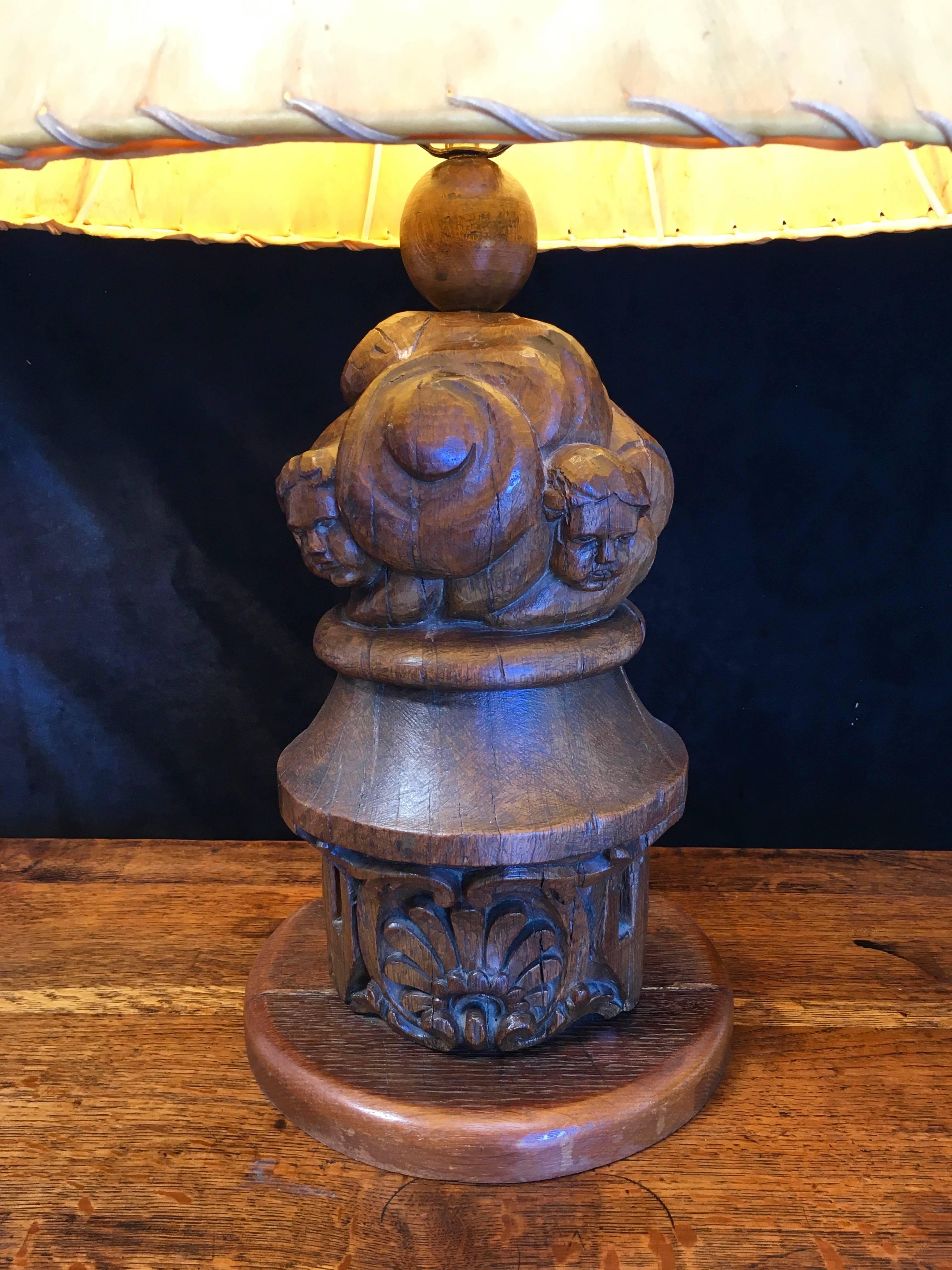 Rococo 18th Century Architectural Element Lamp Conversion For Sale