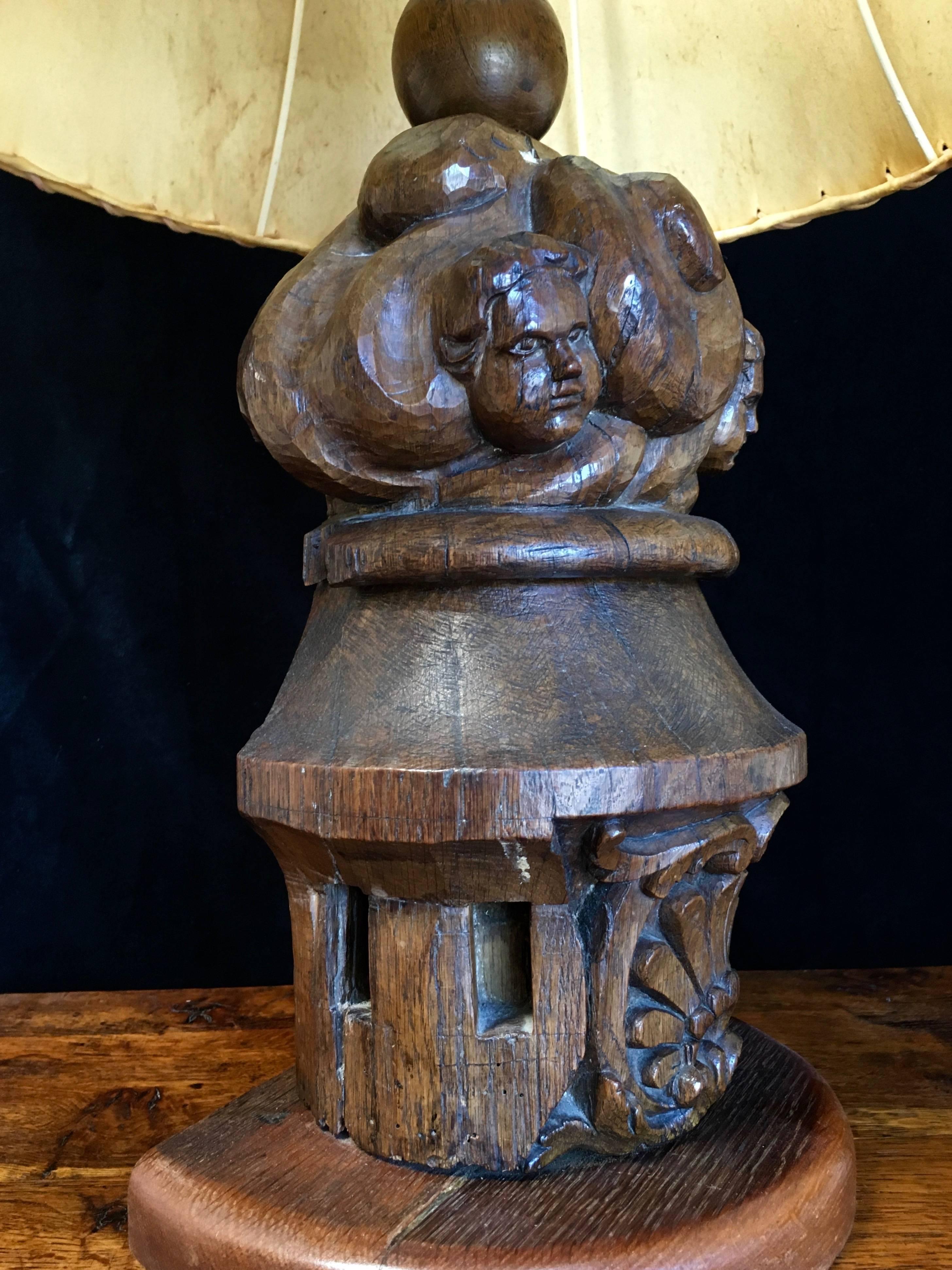 French 18th Century Architectural Element Lamp Conversion For Sale