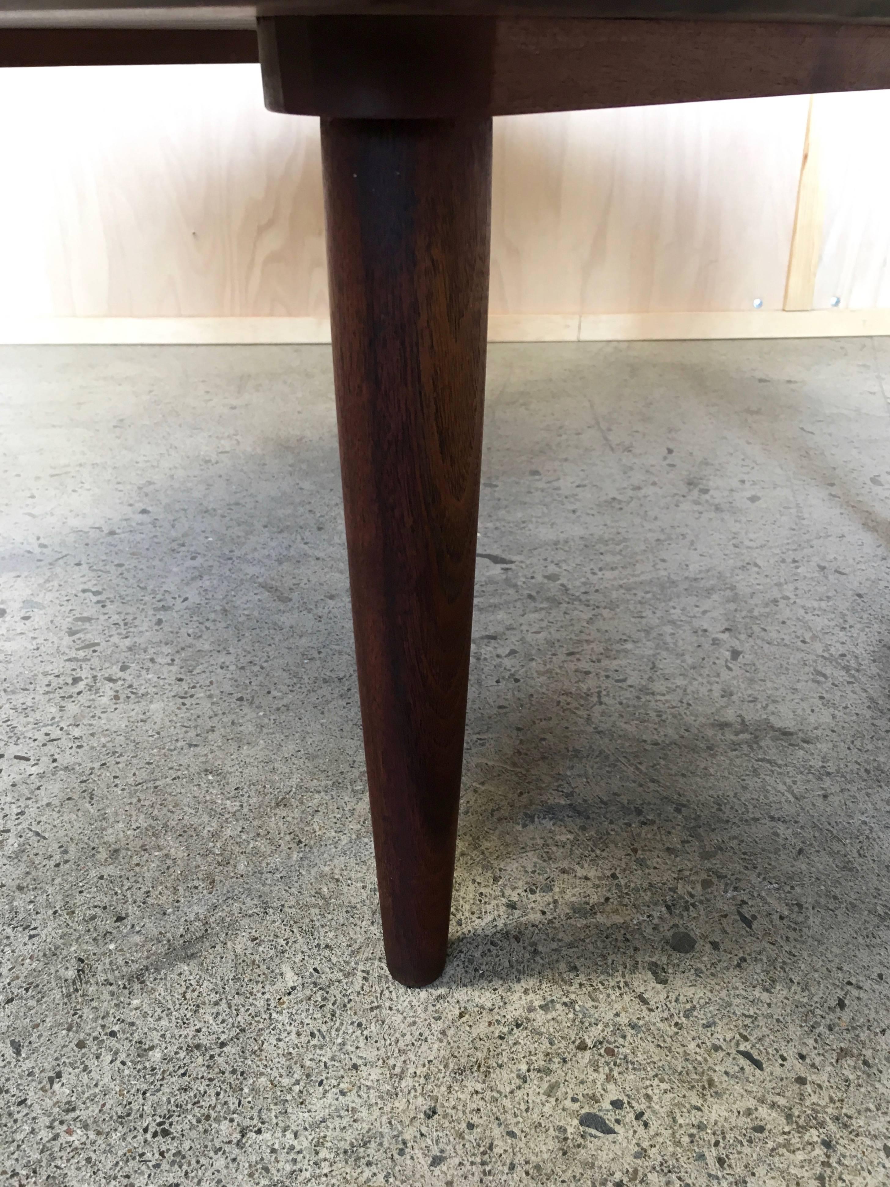 Mid-Century Modern Solid American Walnut Coffee Table Dated 1963