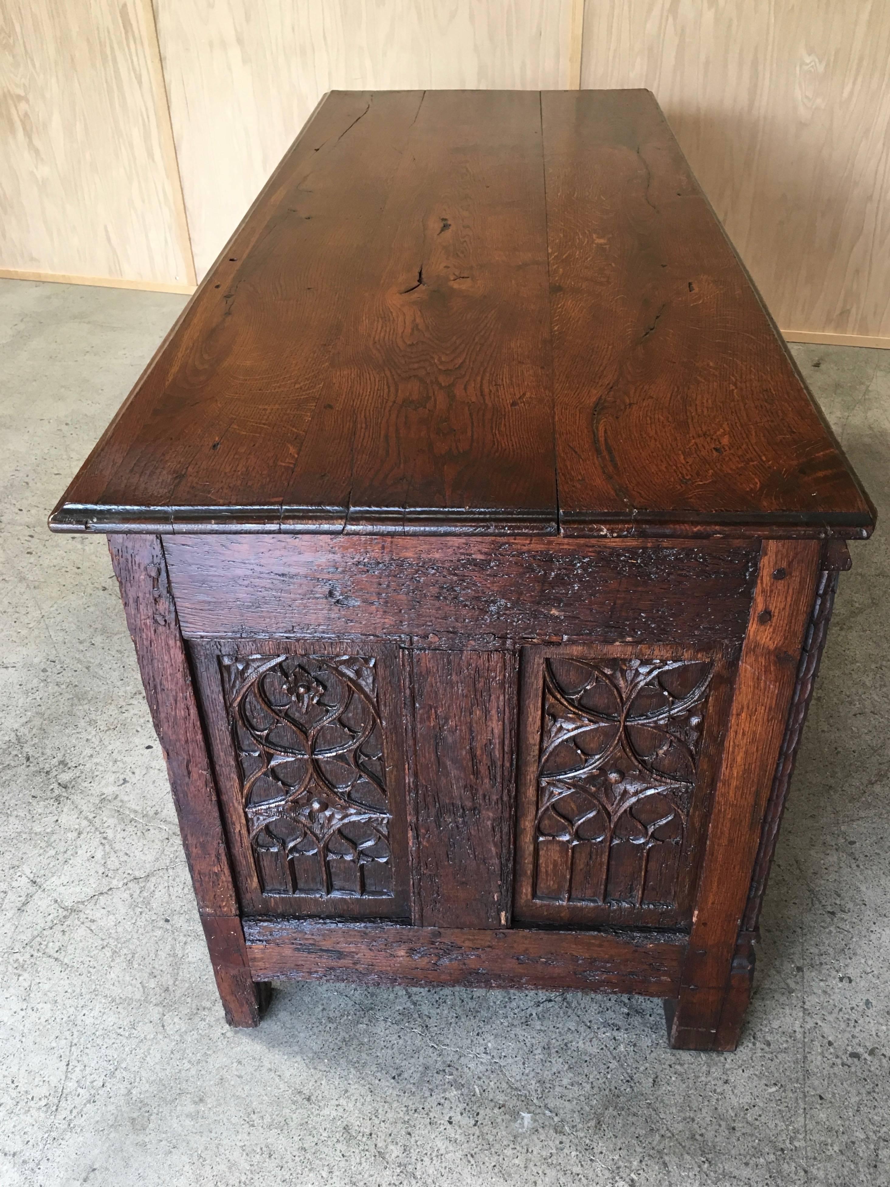 Gothic Desk Converted from a Chest In Good Condition In Denton, TX