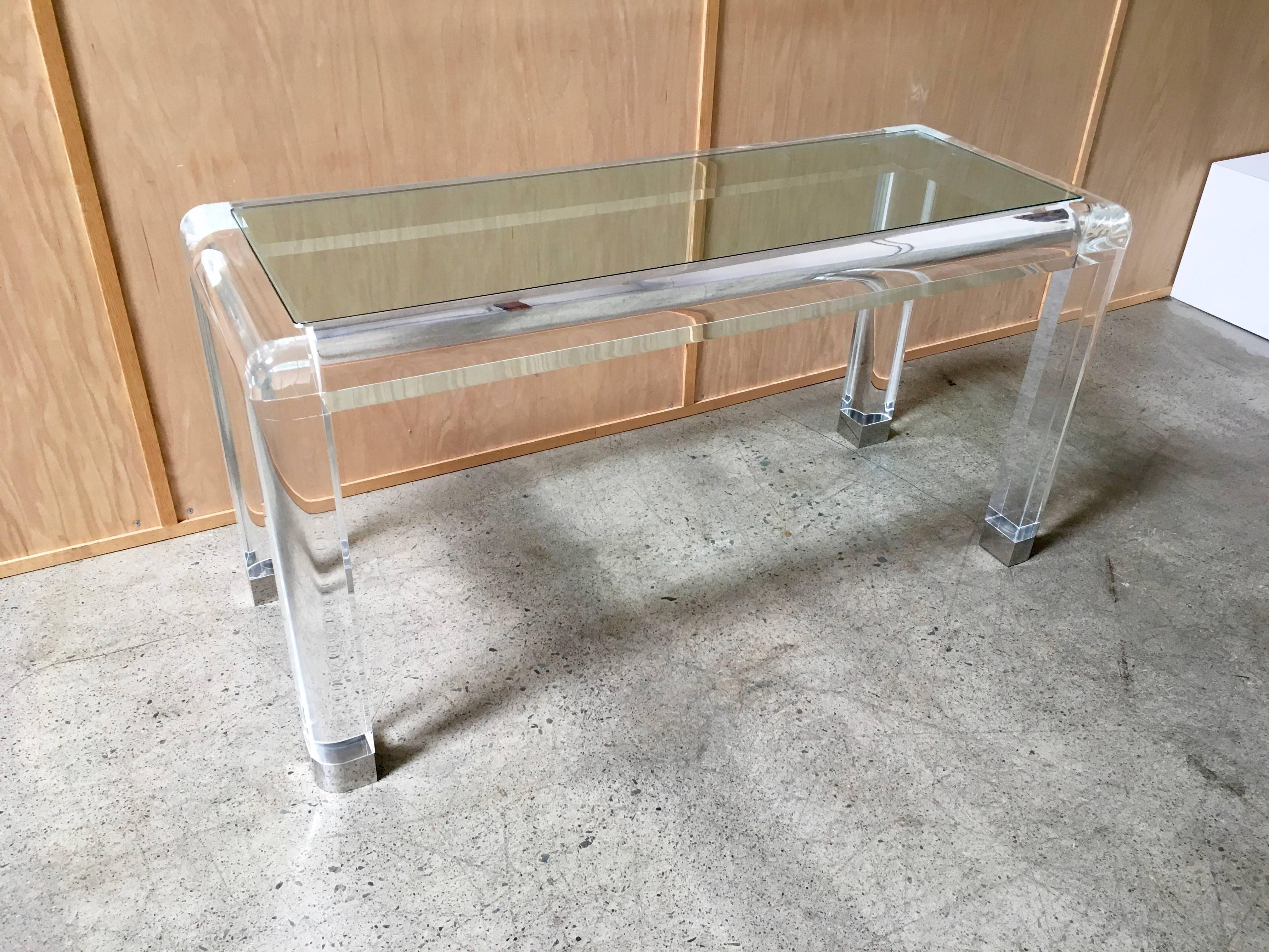 Glass 20th Century Lucite Console Table