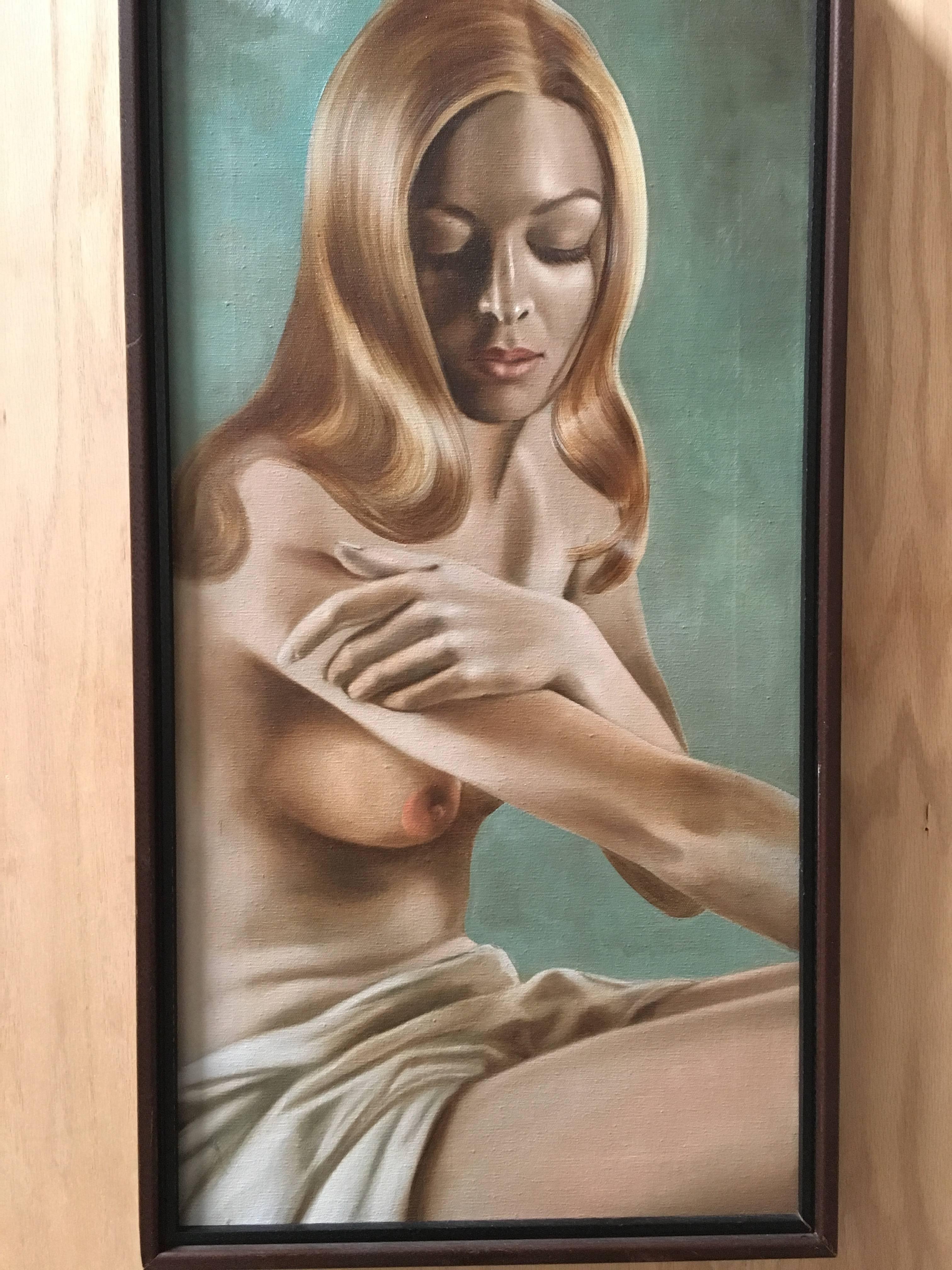 Mid-Century Modern Nude Oil Painting by Lynn Lupetti