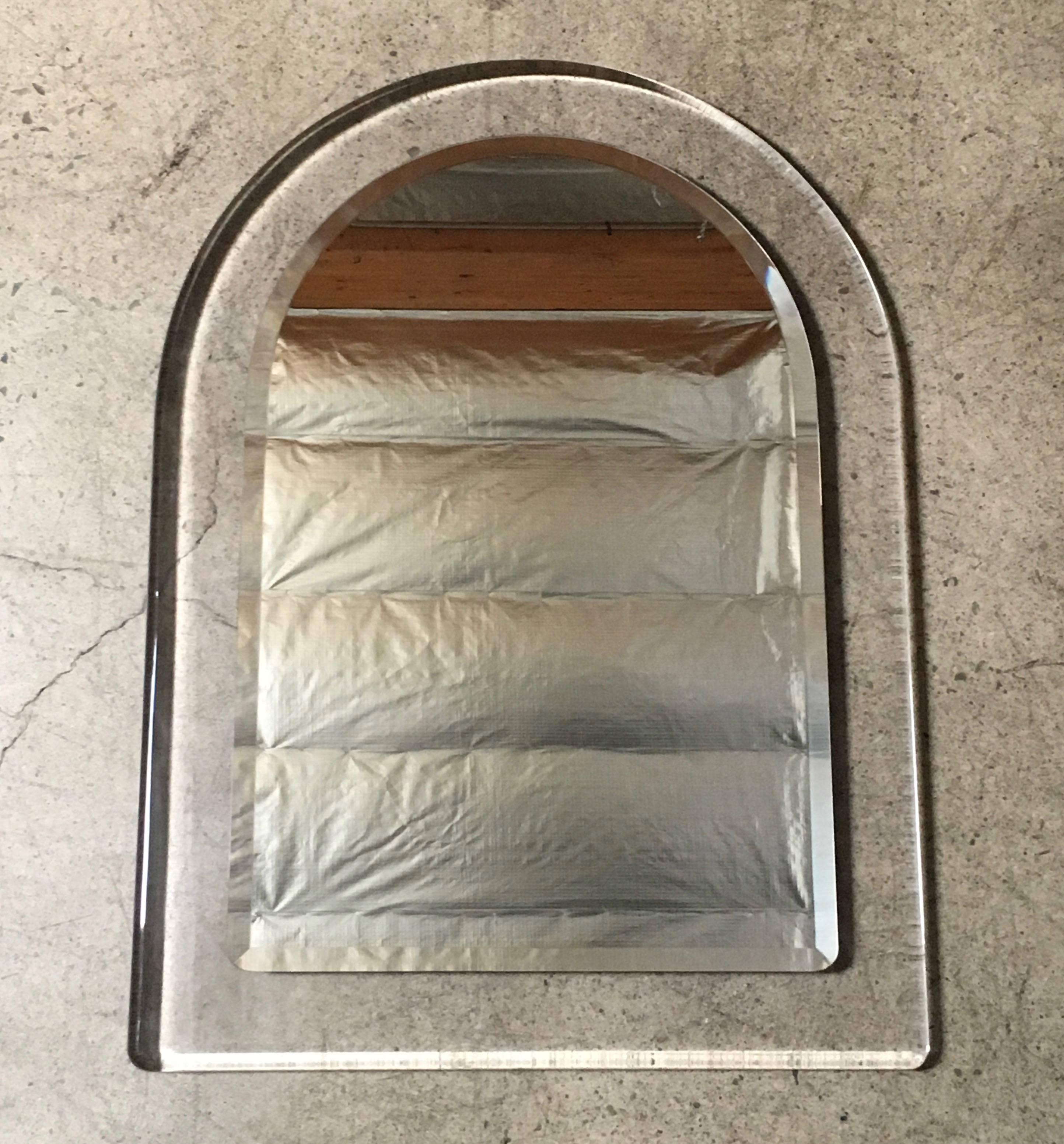 American 20th Century Lucite Frame with Beveled Mirror