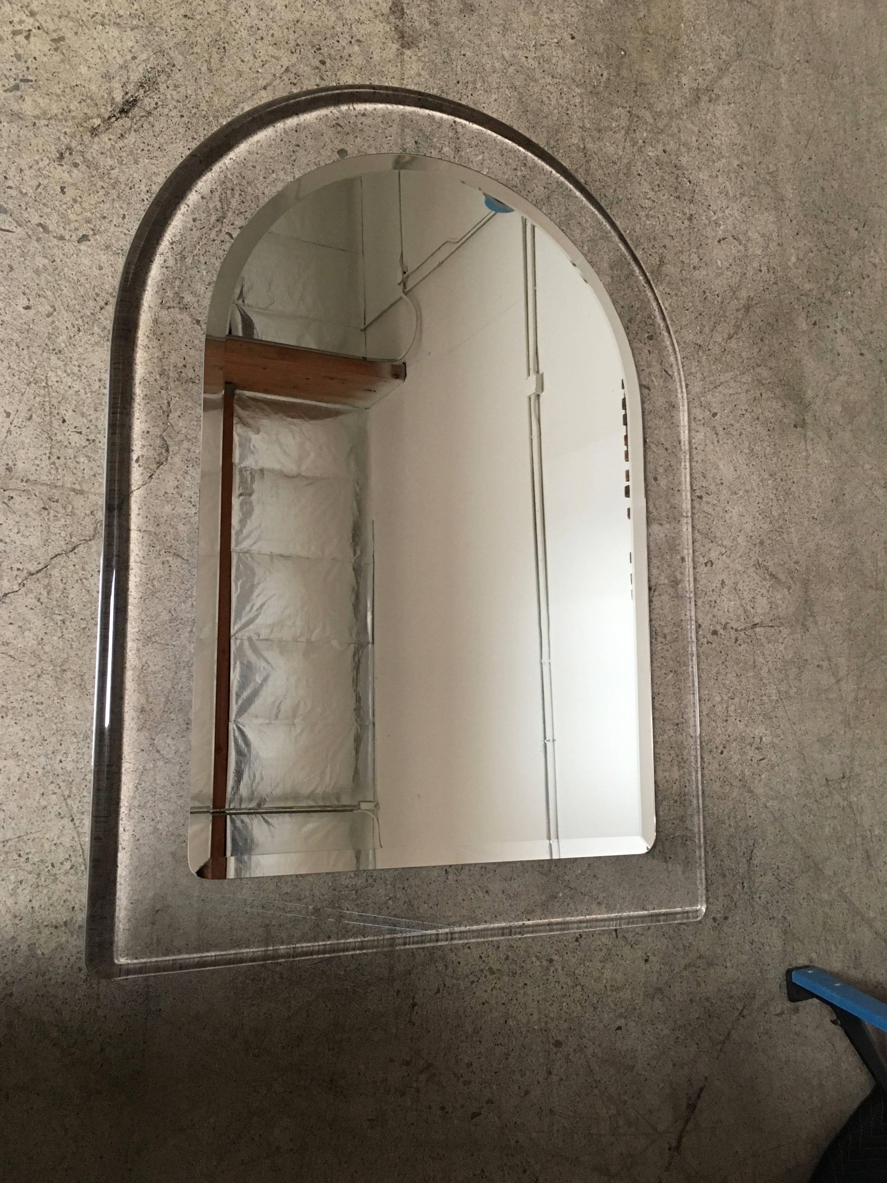 20th Century Lucite Frame with Beveled Mirror 3