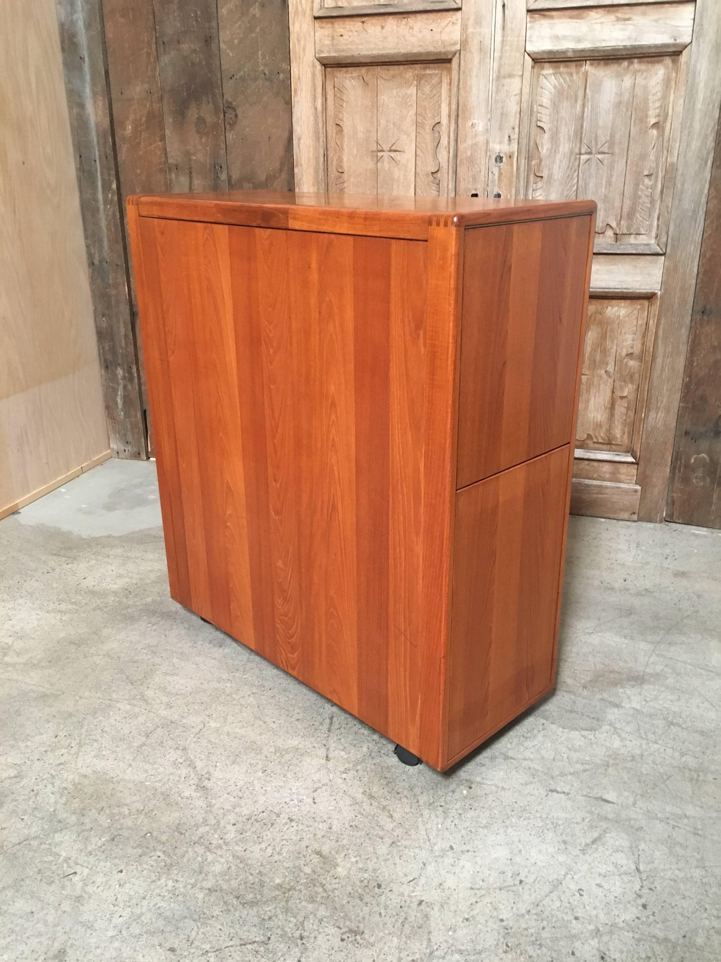 Mid-Century Modern Danish Teak Dry Bar on Castors