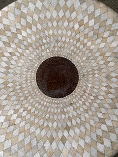 Maitland Smith Tessellated Travertine and Iron Side Table