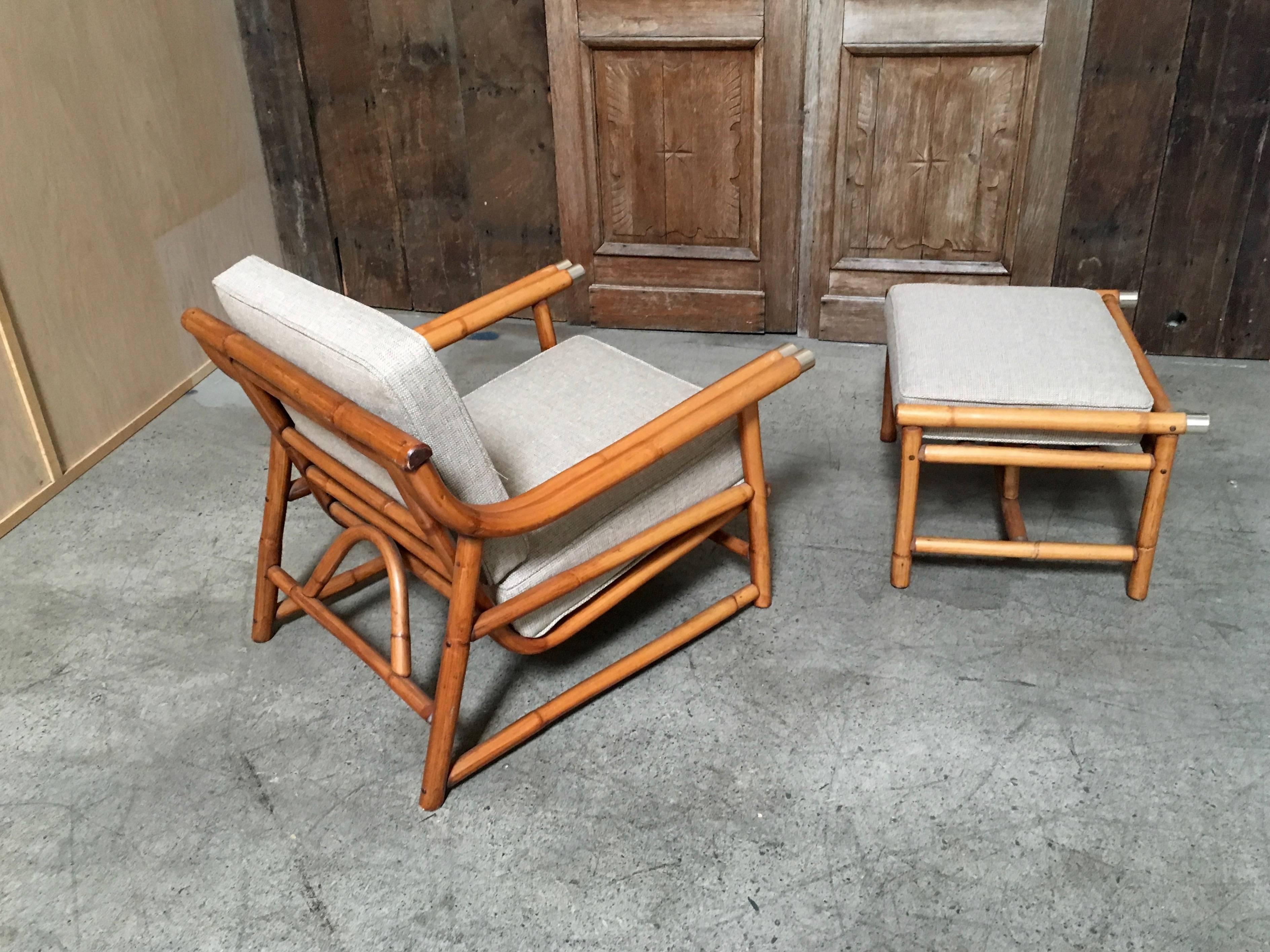 mid century rattan lounge chair