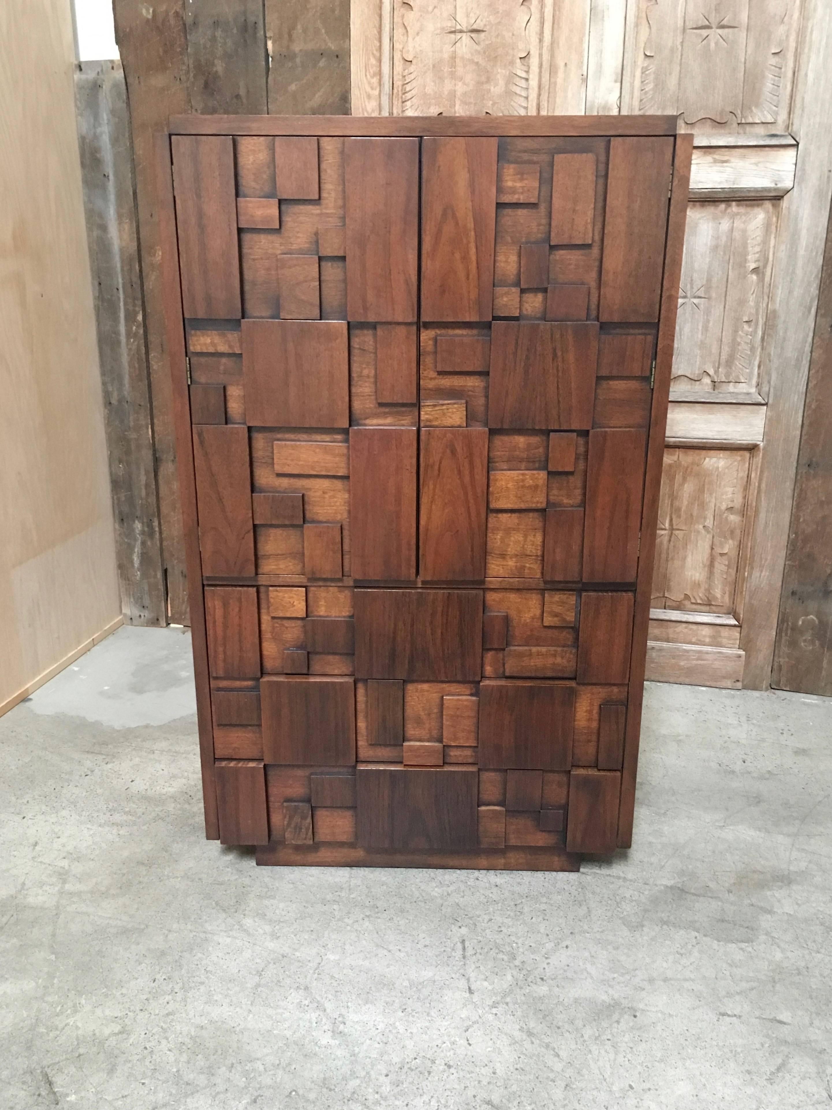 American Brutalist Patchwork Tall Chest by Lane