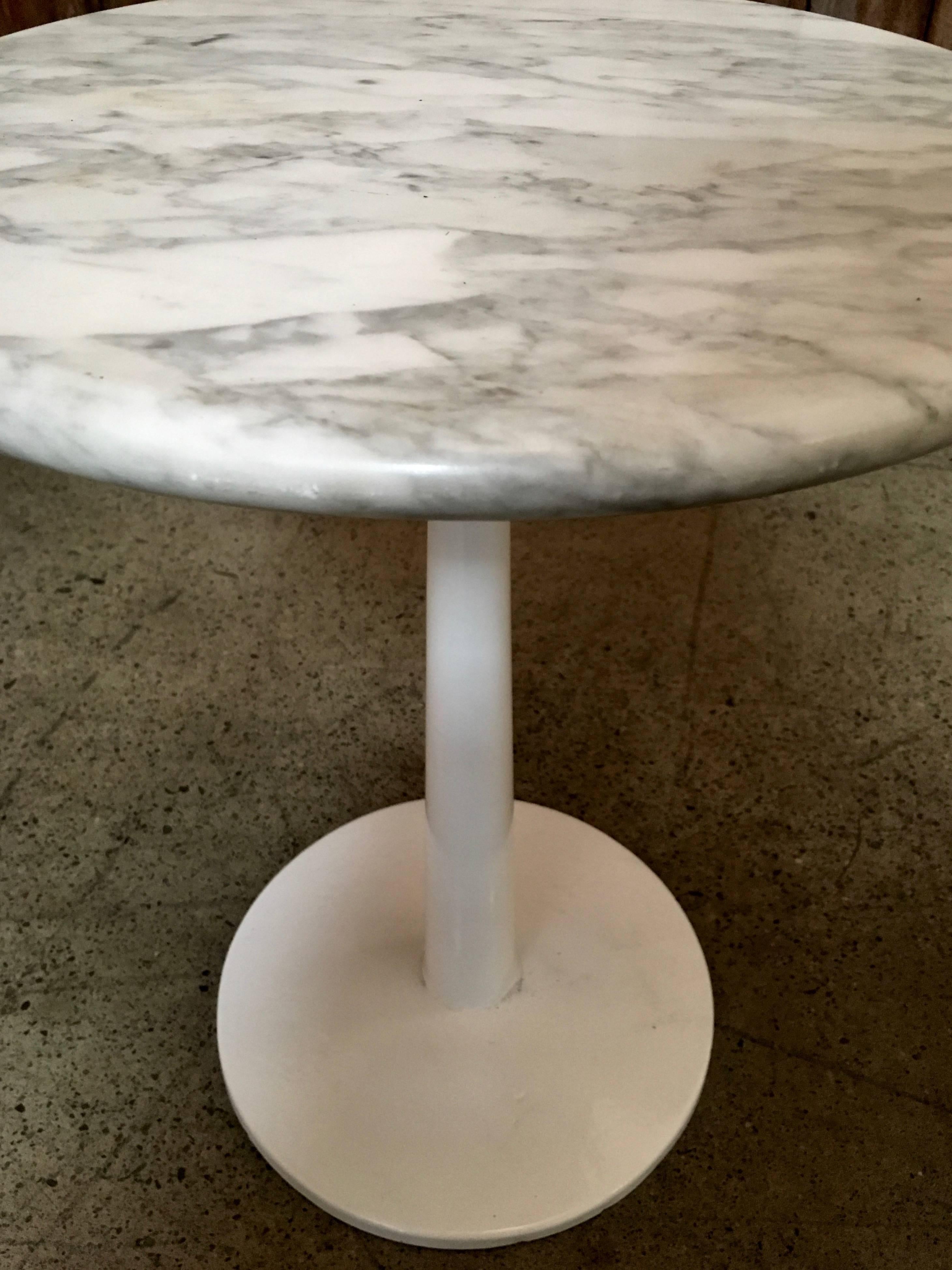 American Laverne Marble-Top Stem Table For Sale