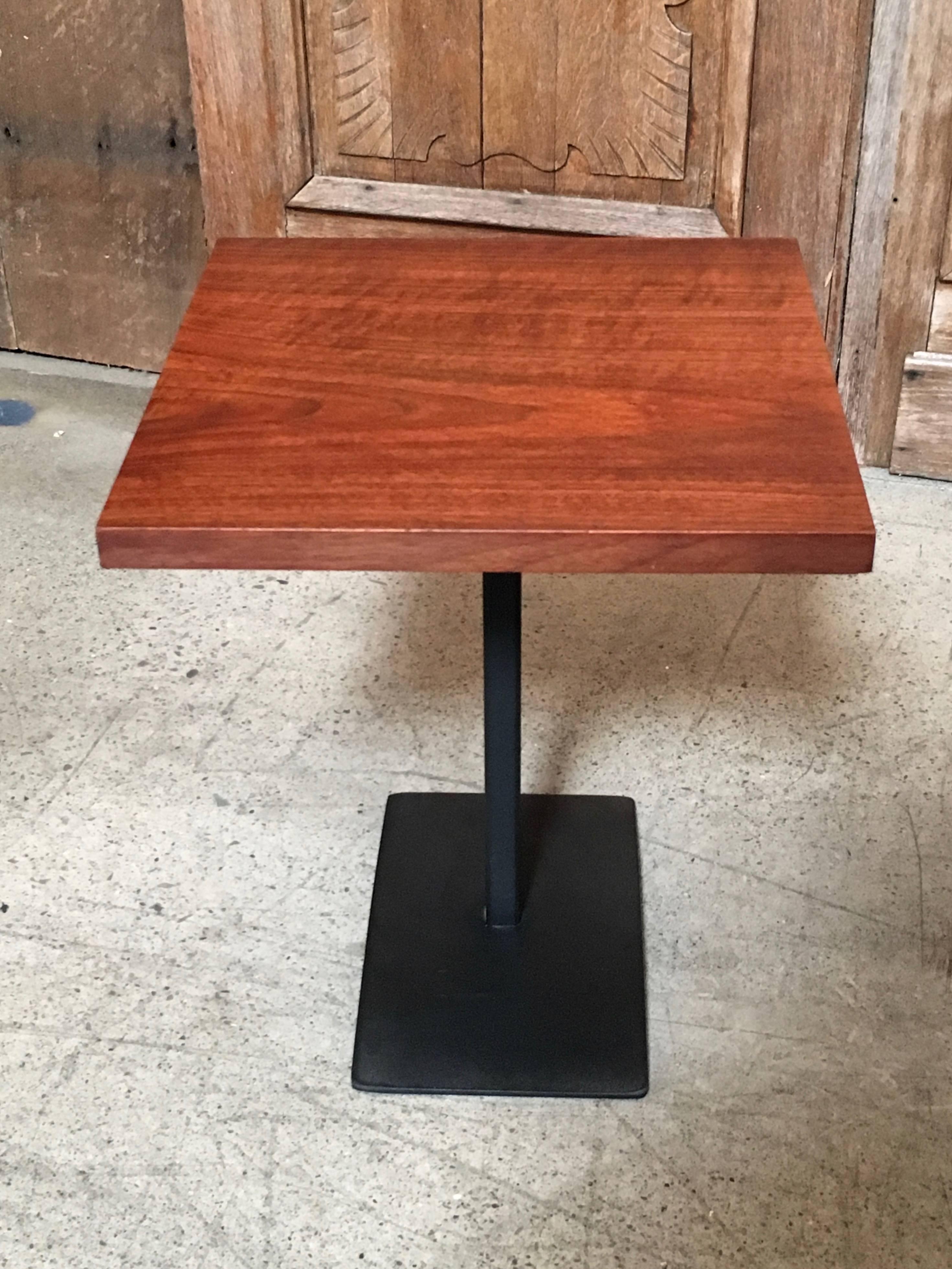 Walnut and Steel Milo Baughman Side Table In Good Condition In Denton, TX