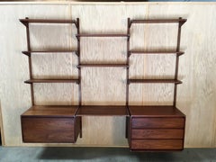 Barzilay Three-Bay Floating Wall Unit in Walnut