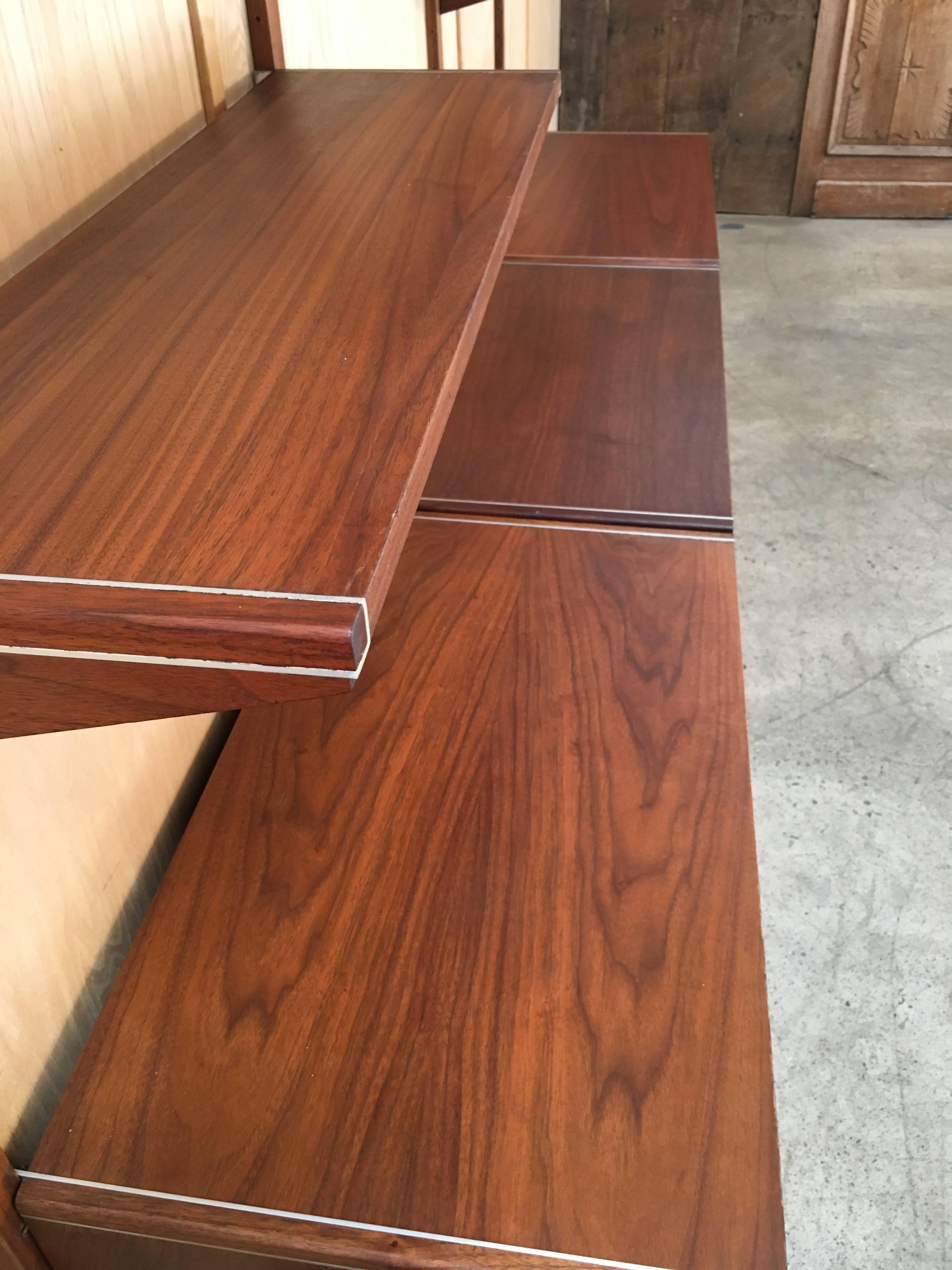 Barzilay Three-Bay Floating Wall Unit in Walnut 2