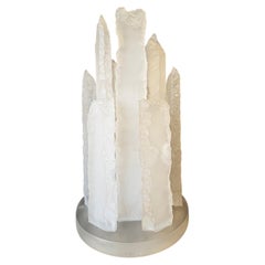 Lampe « Skyscraper » en Lucite givrée, signée Van Teal