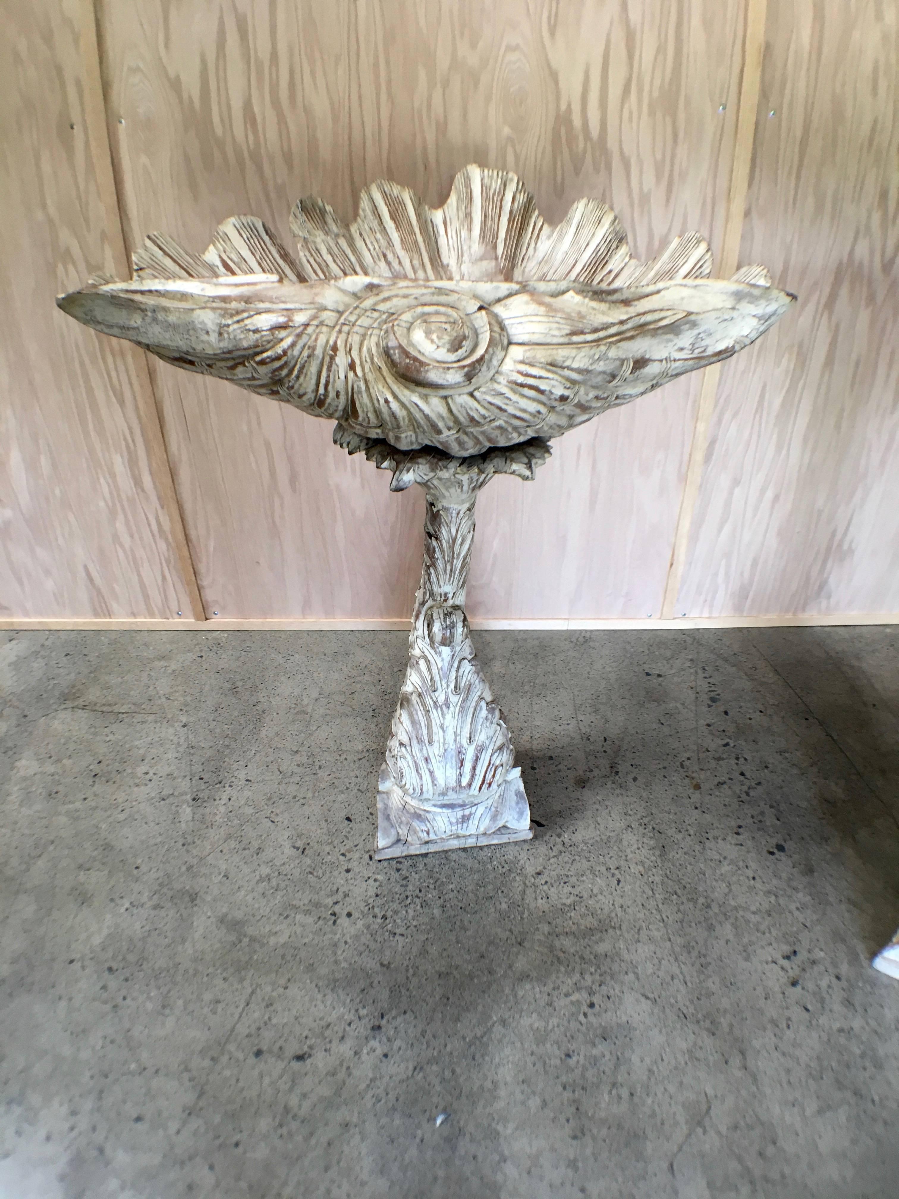 20th Century Pair of Hand-Carved Grotto Style Plant Stands