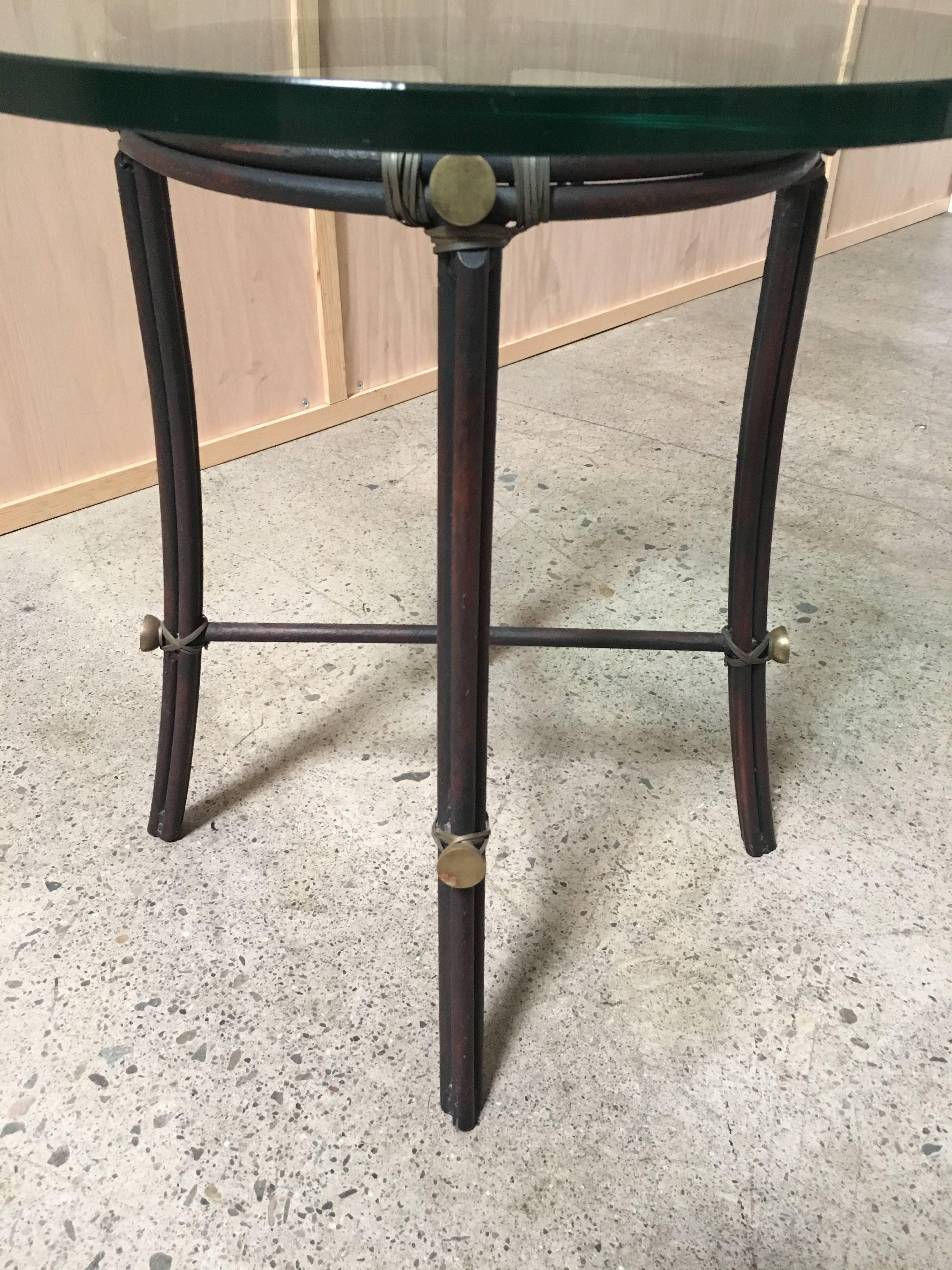 20th Century Iron Glass Top Table