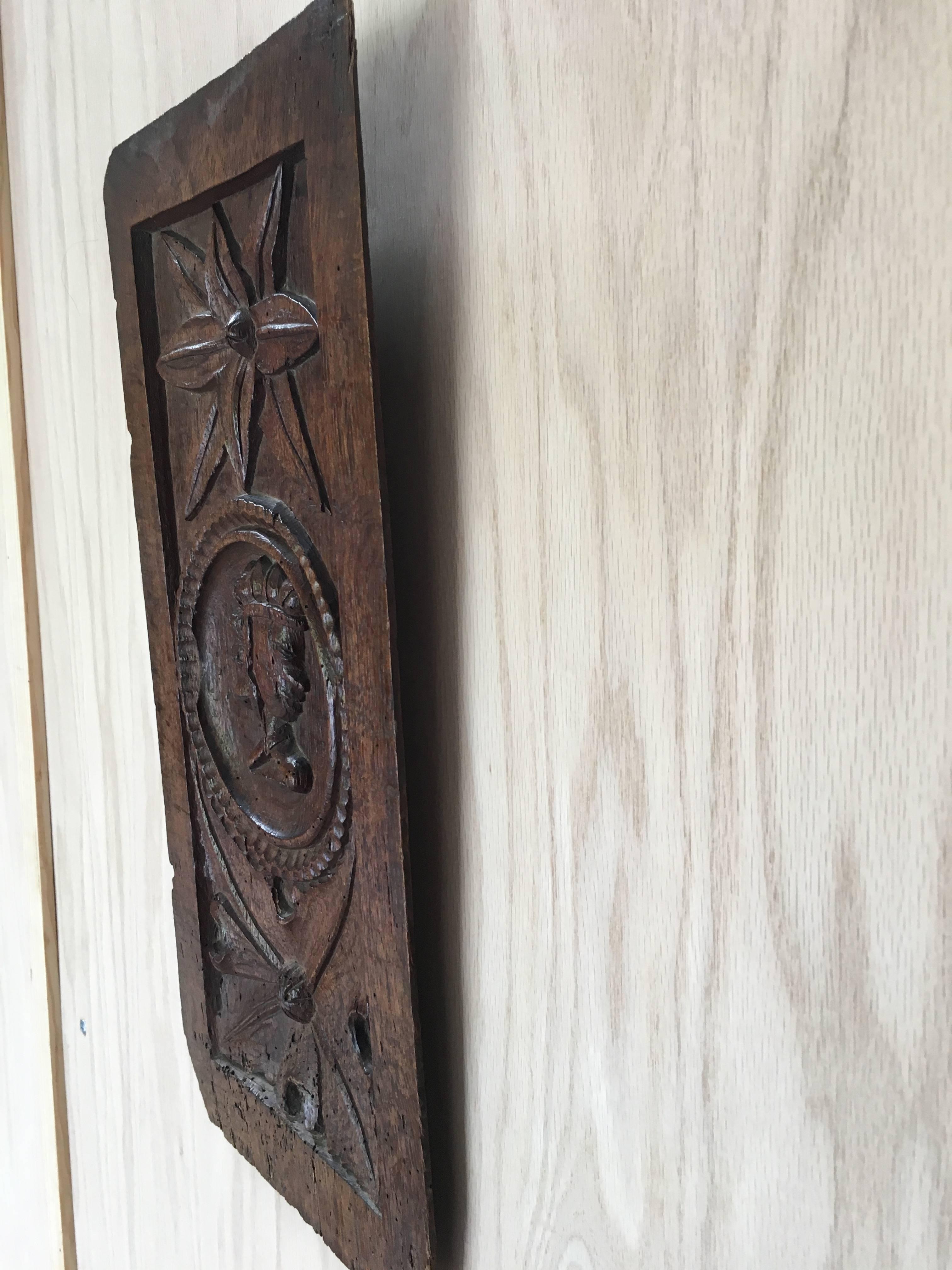 Wood Hand-Carved Renaissance Panel
