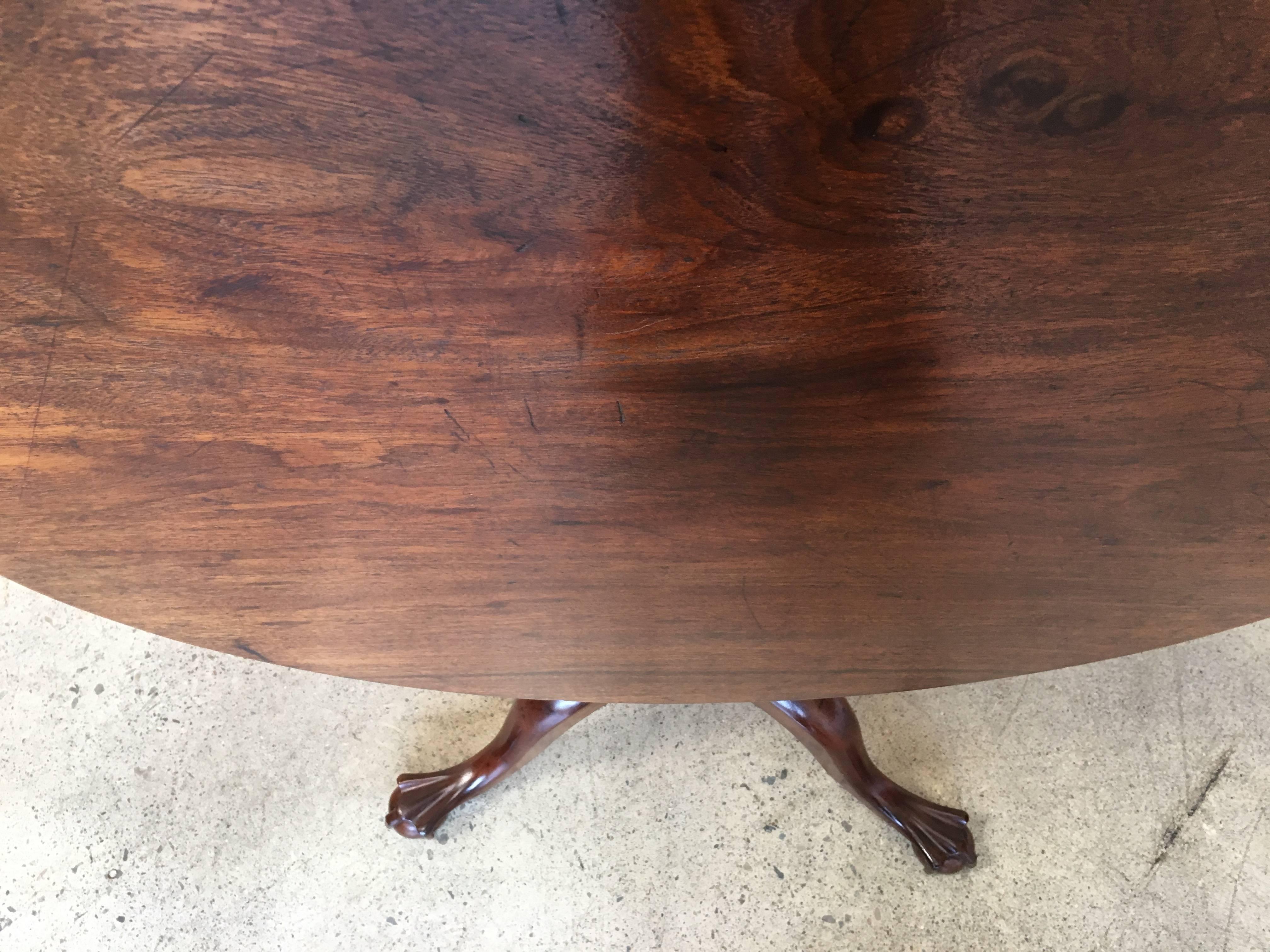 Hand-Crafted 18th Century Chippendale Tilt-Top Table