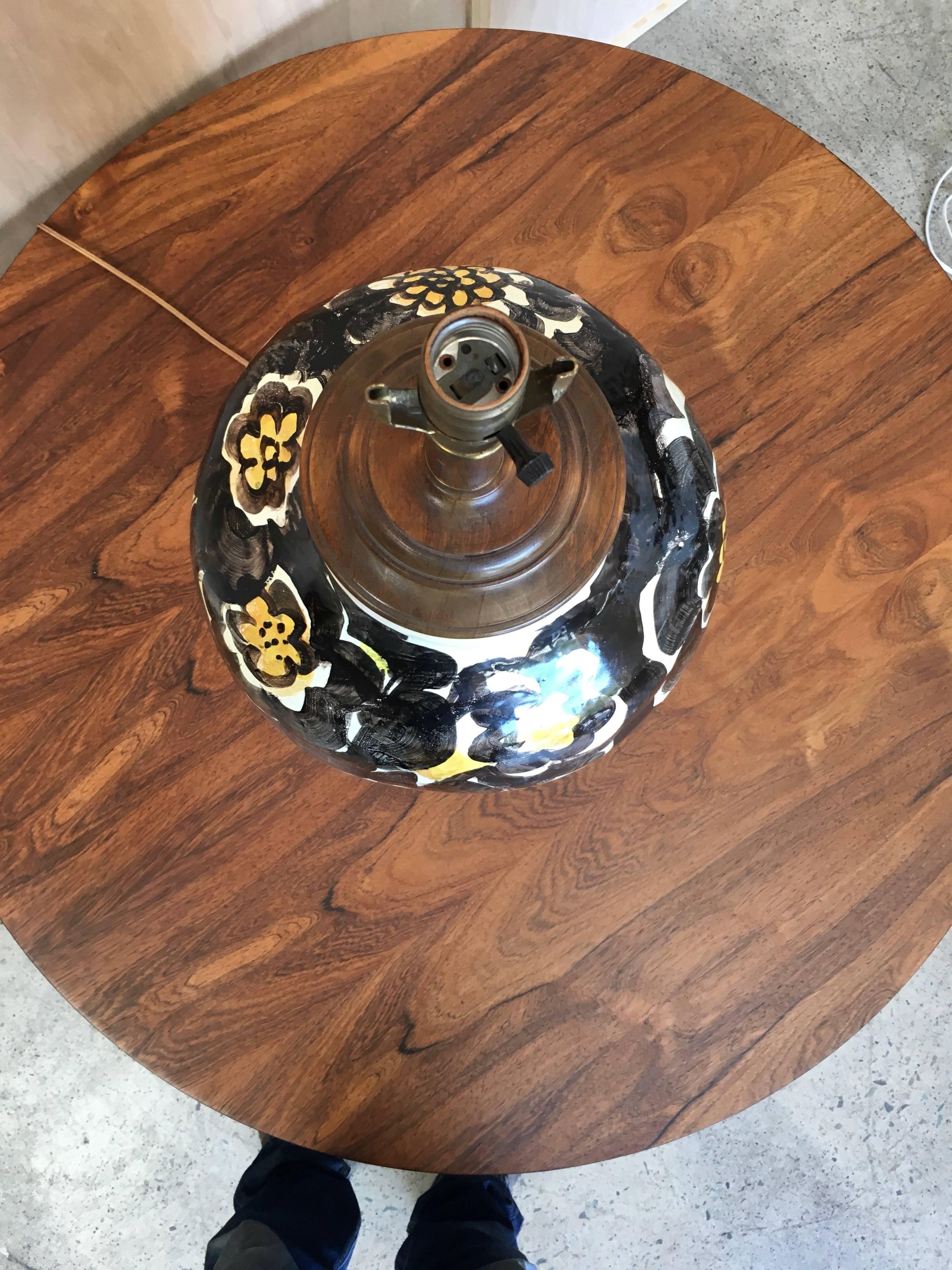 Italian Ceramic Floral Lamp 1