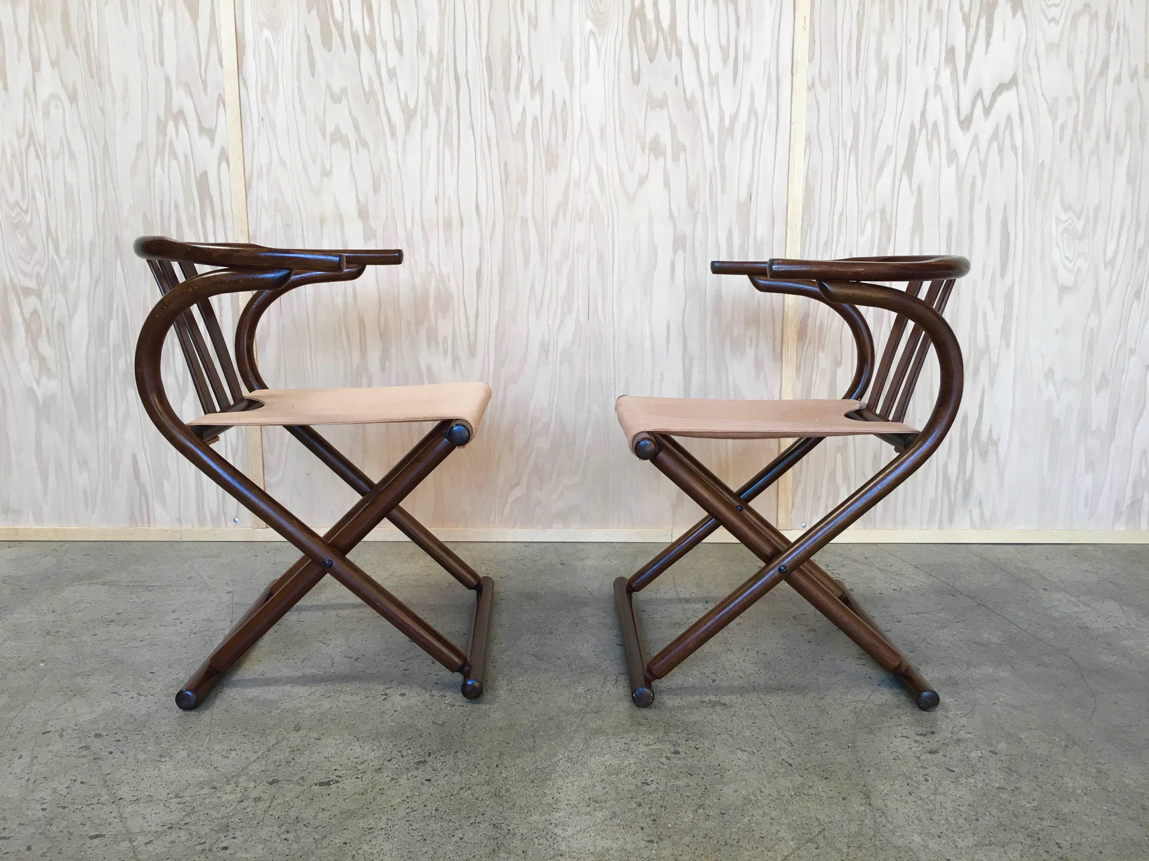 Mid-Century Modern Pair of Thonet Bentwood Folding Chairs