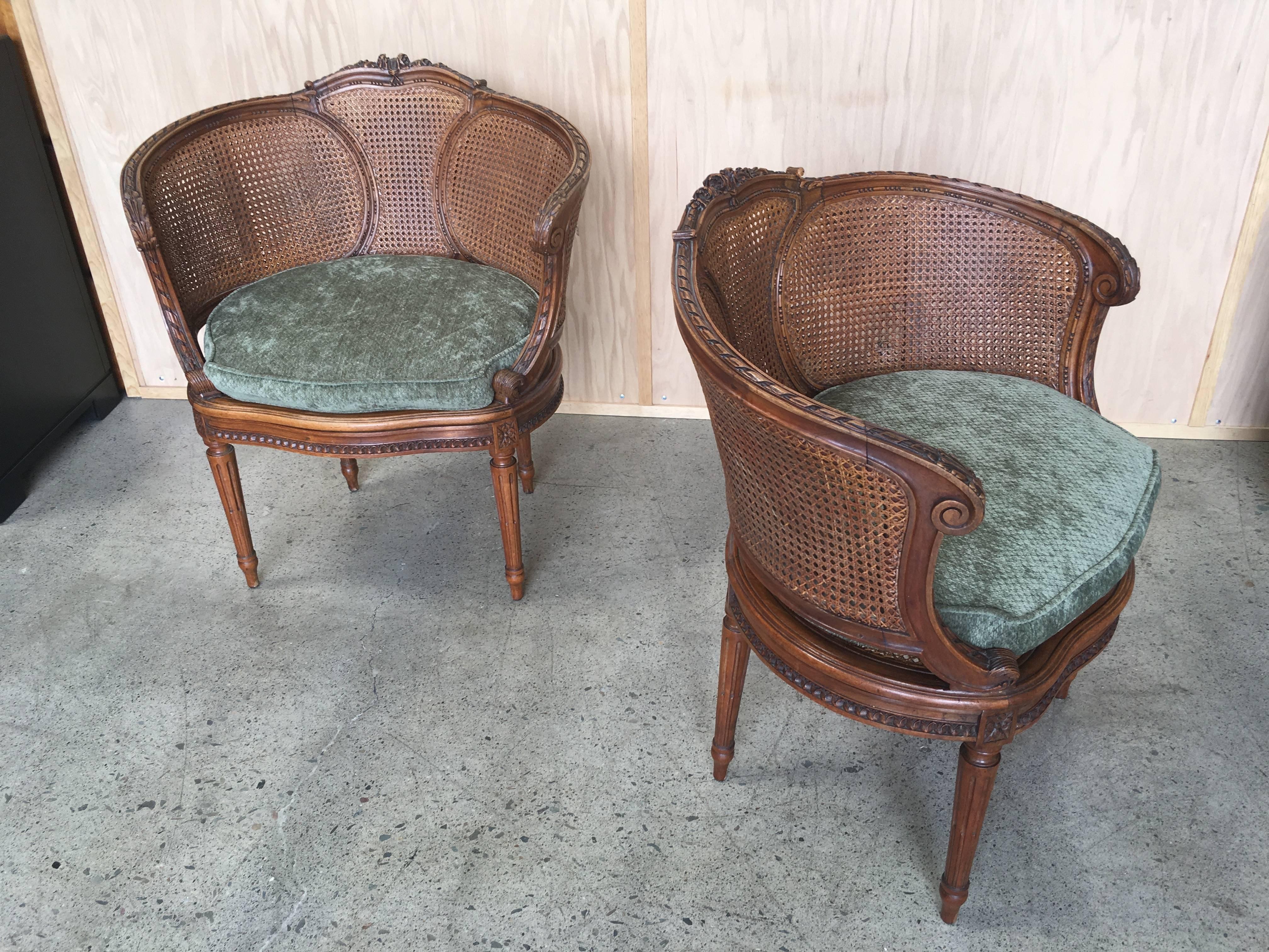 Louis XVI Style Double Cane Chairs In Good Condition In Denton, TX