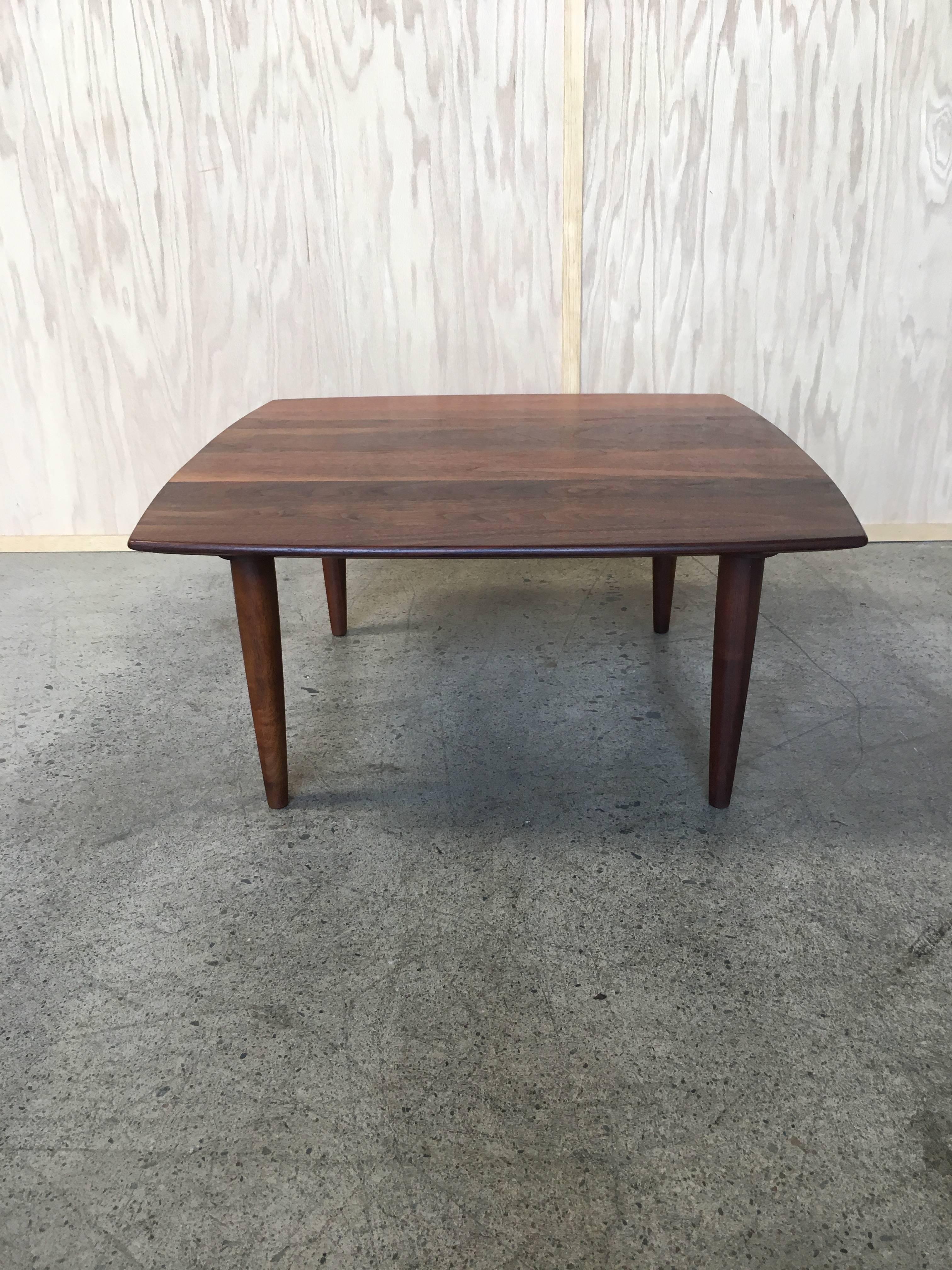 Solid American Walnut Coffee Table Dated 1963 In Good Condition In Denton, TX