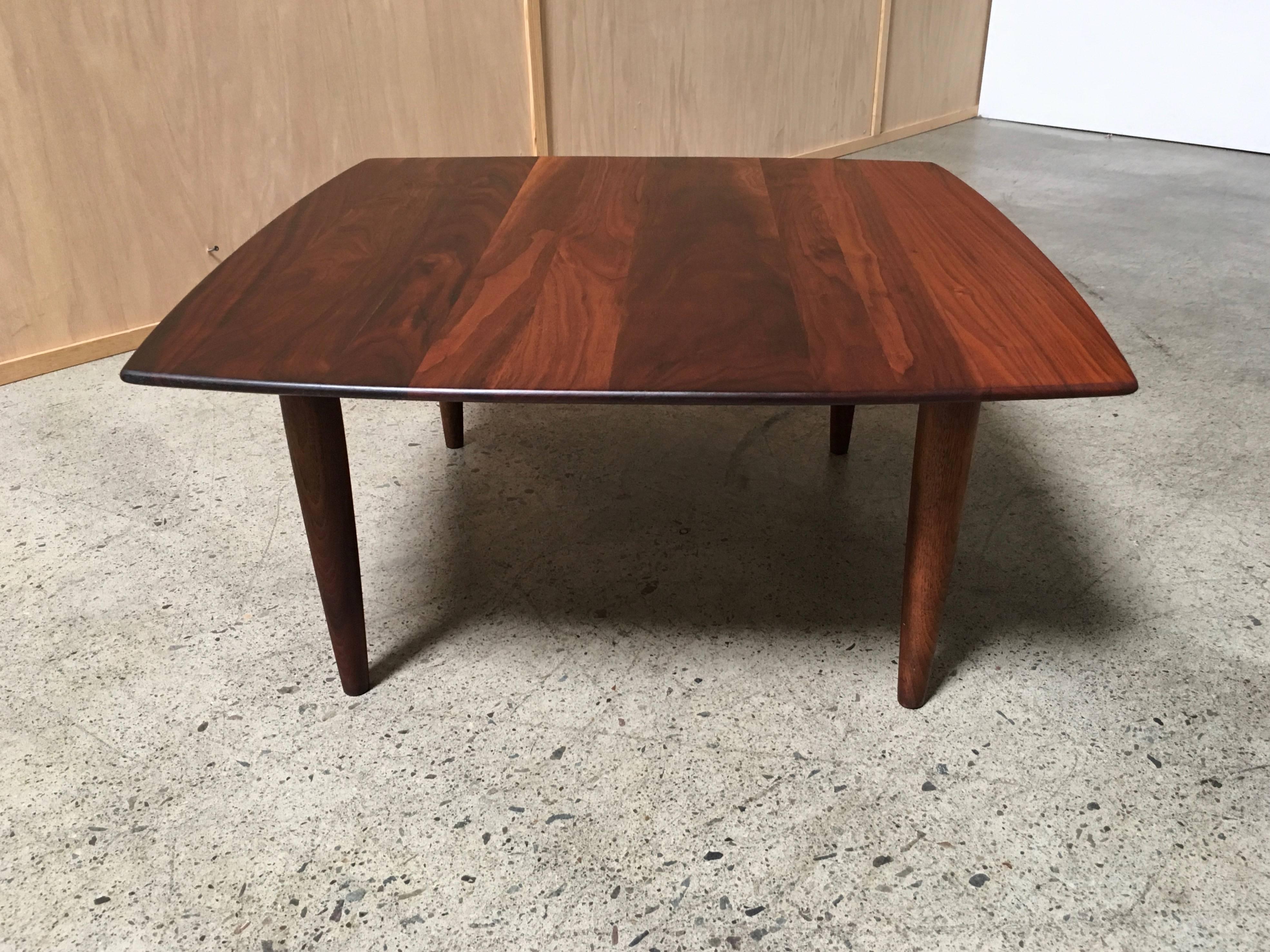 20th Century Solid American Walnut Coffee Table Dated 1963