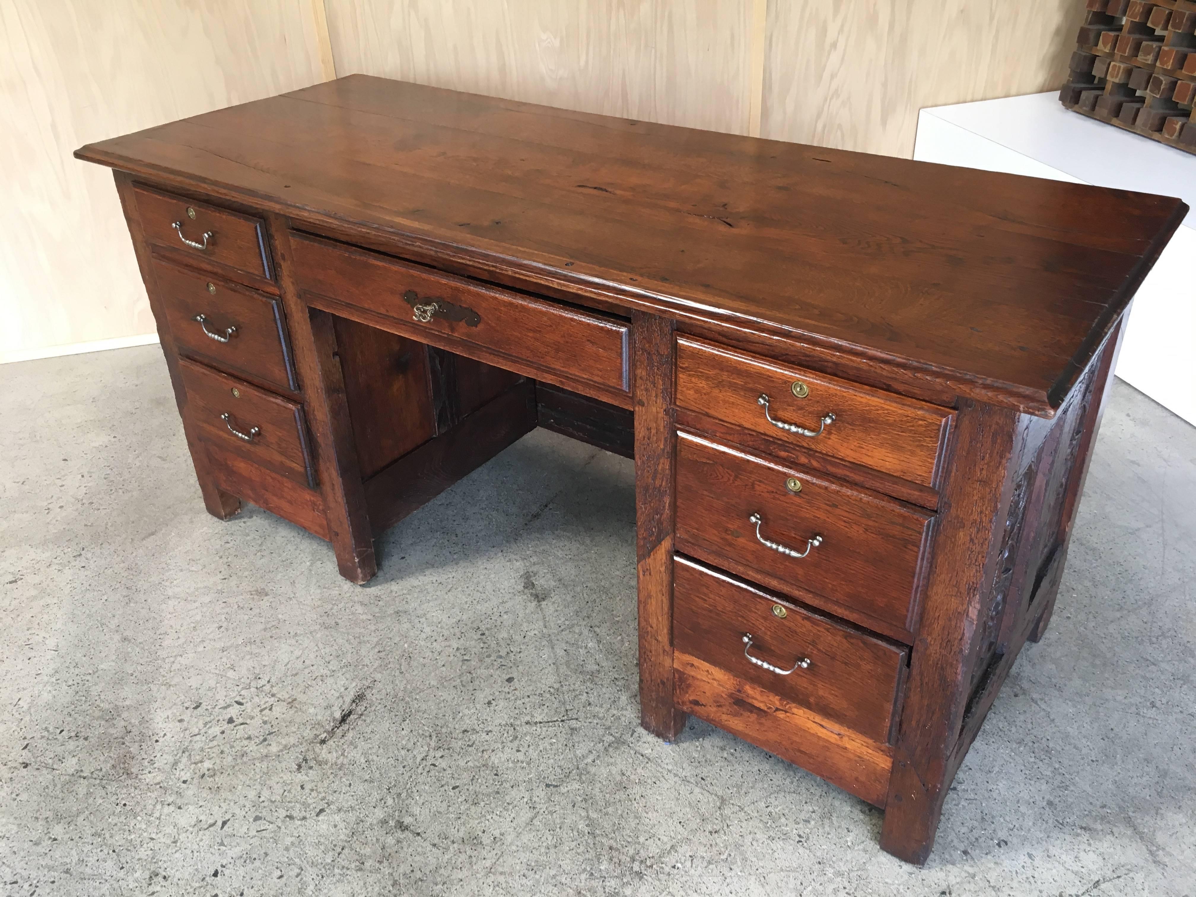 French Gothic Desk Converted from a Chest