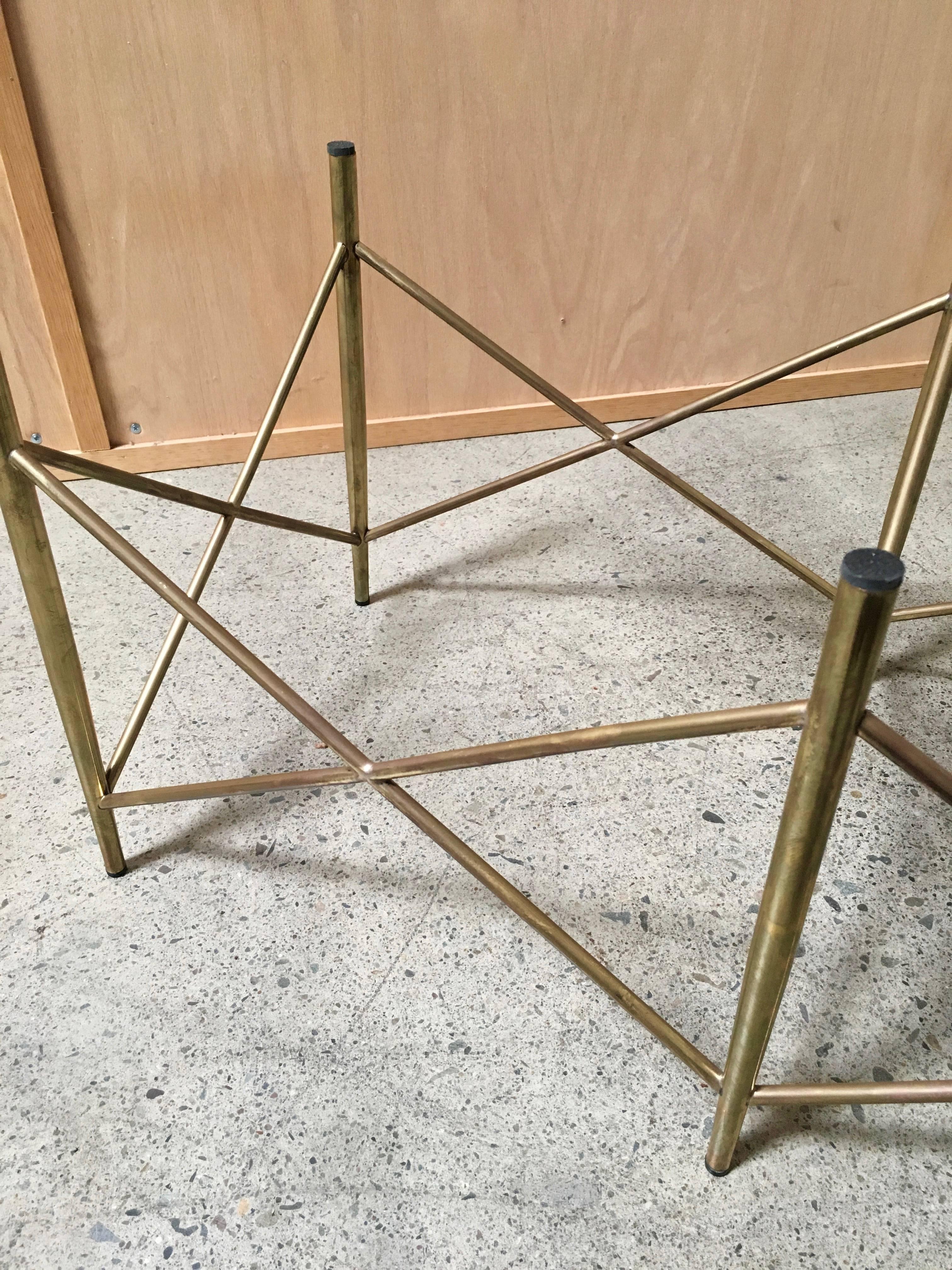 Unknown Geometric Brass Coffee Table Base