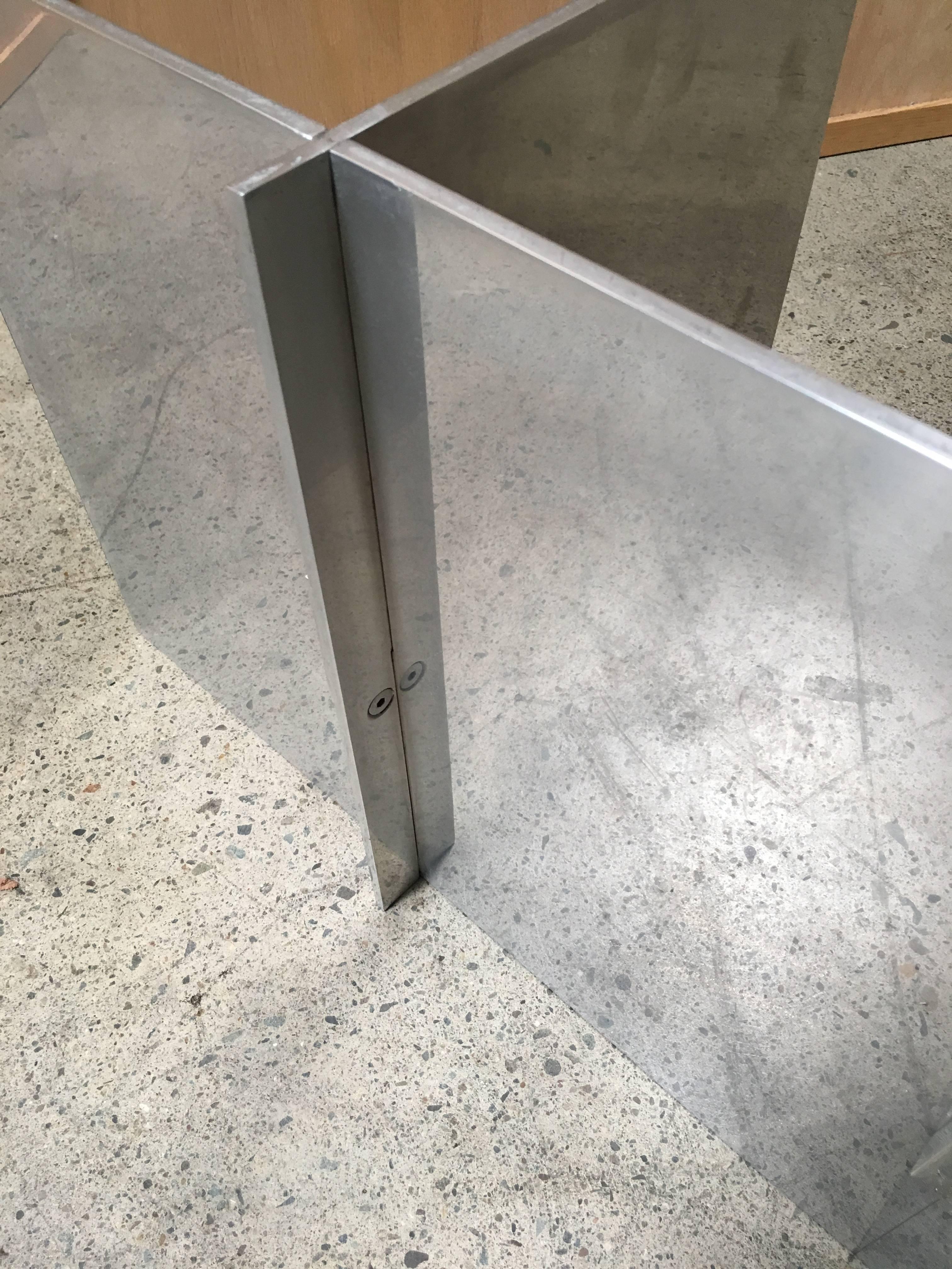 Aluminum Architectural Side Table by Paul Mayen