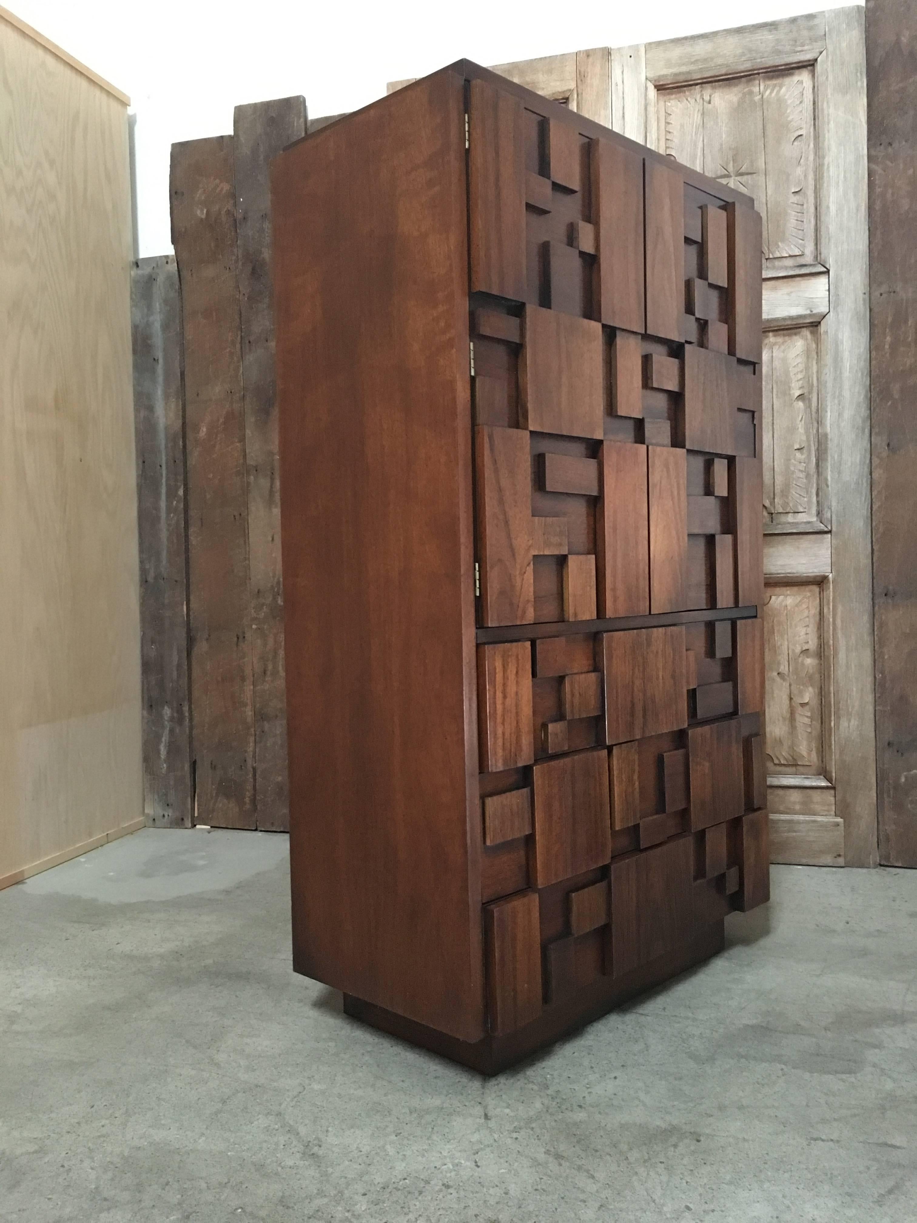 Brutalist Patchwork Tall Chest by Lane 2