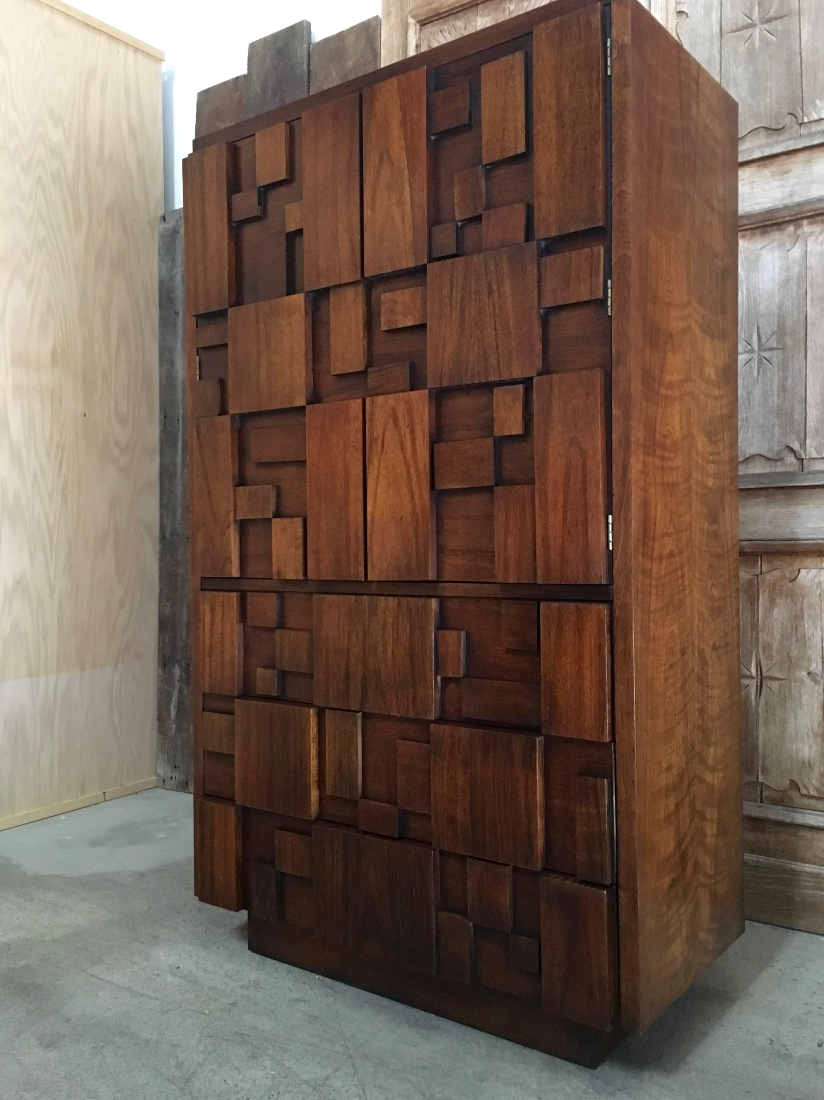 Brutalist Patchwork Tall Chest by Lane 1