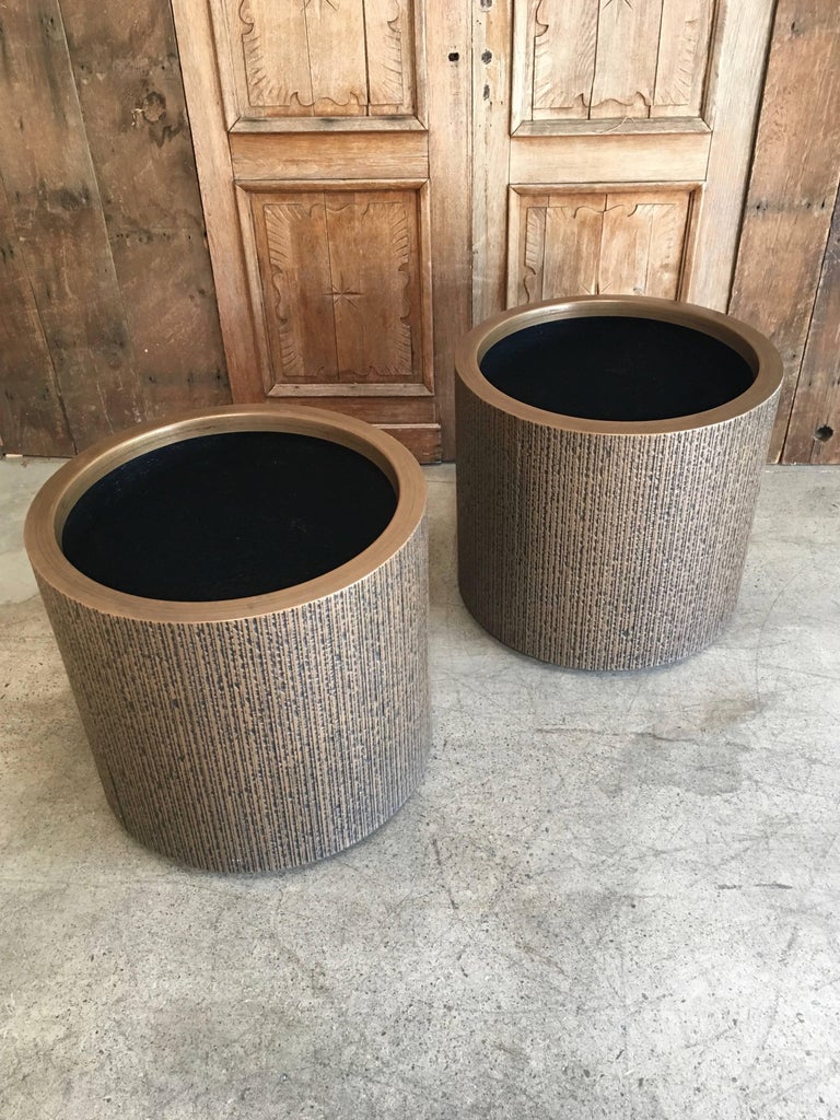 Pair of Forms and Surfaces Fiberglass Planters at 1stDibs