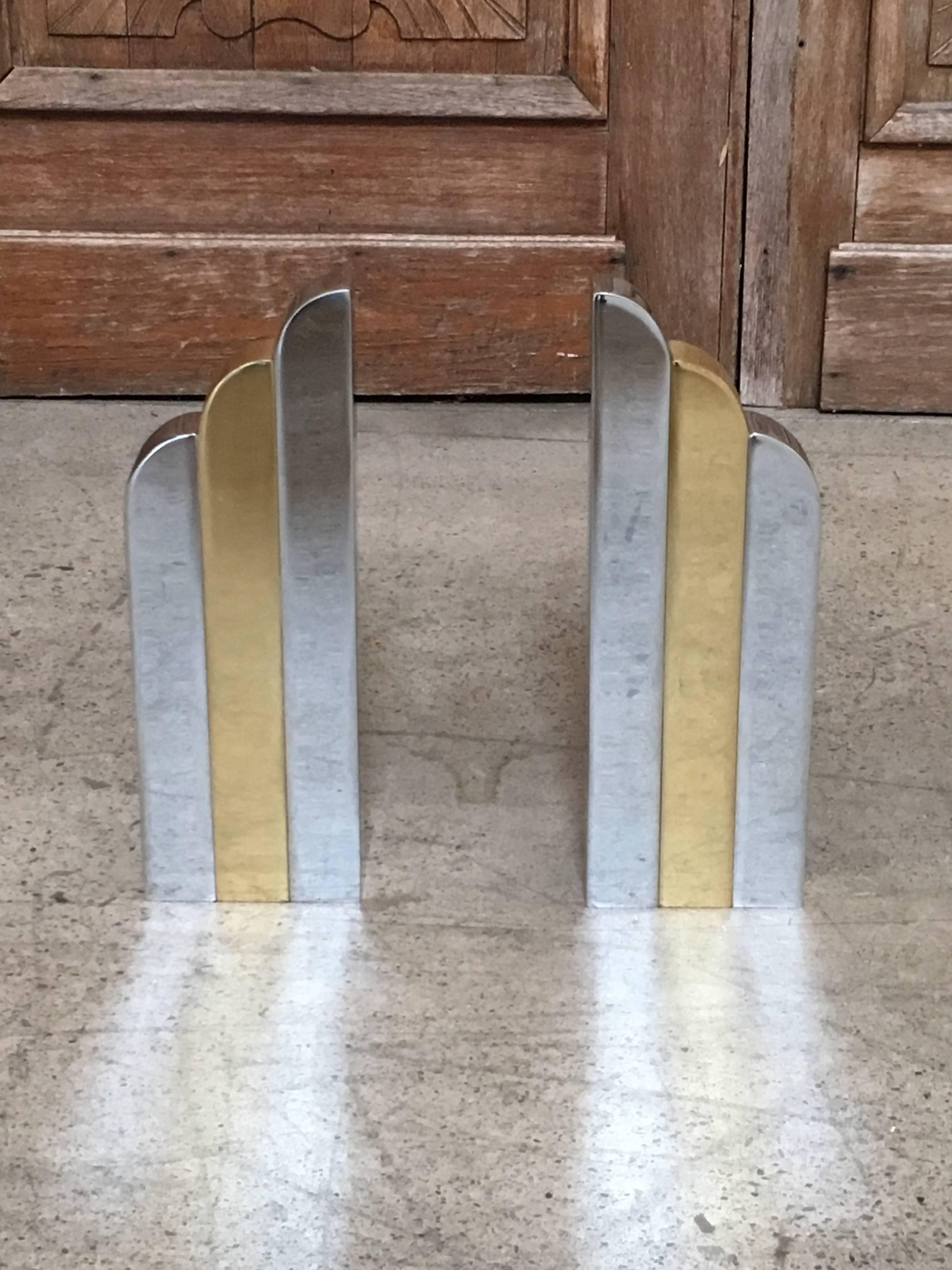 Pair of 20th Century Modernist Andirons  3