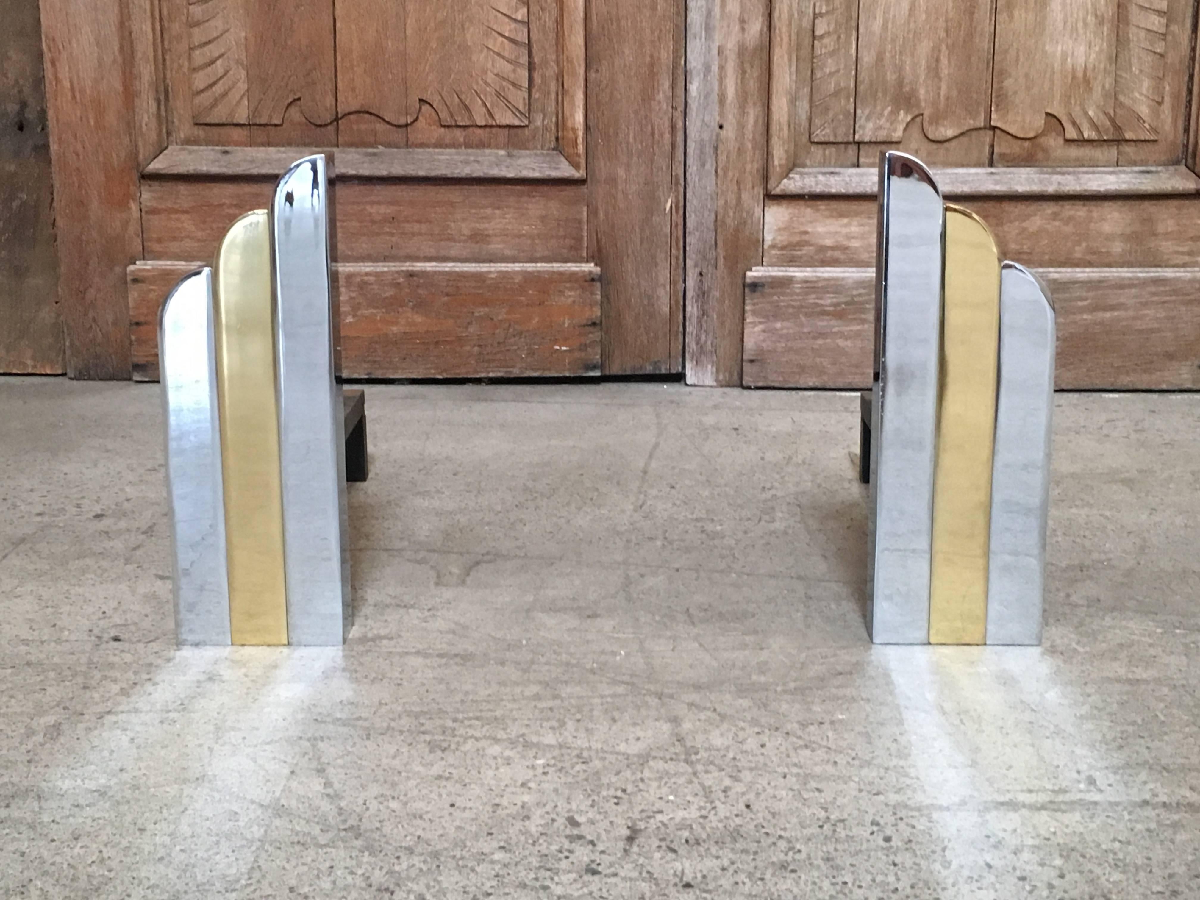 Pair of 20th Century Modernist Andirons  2