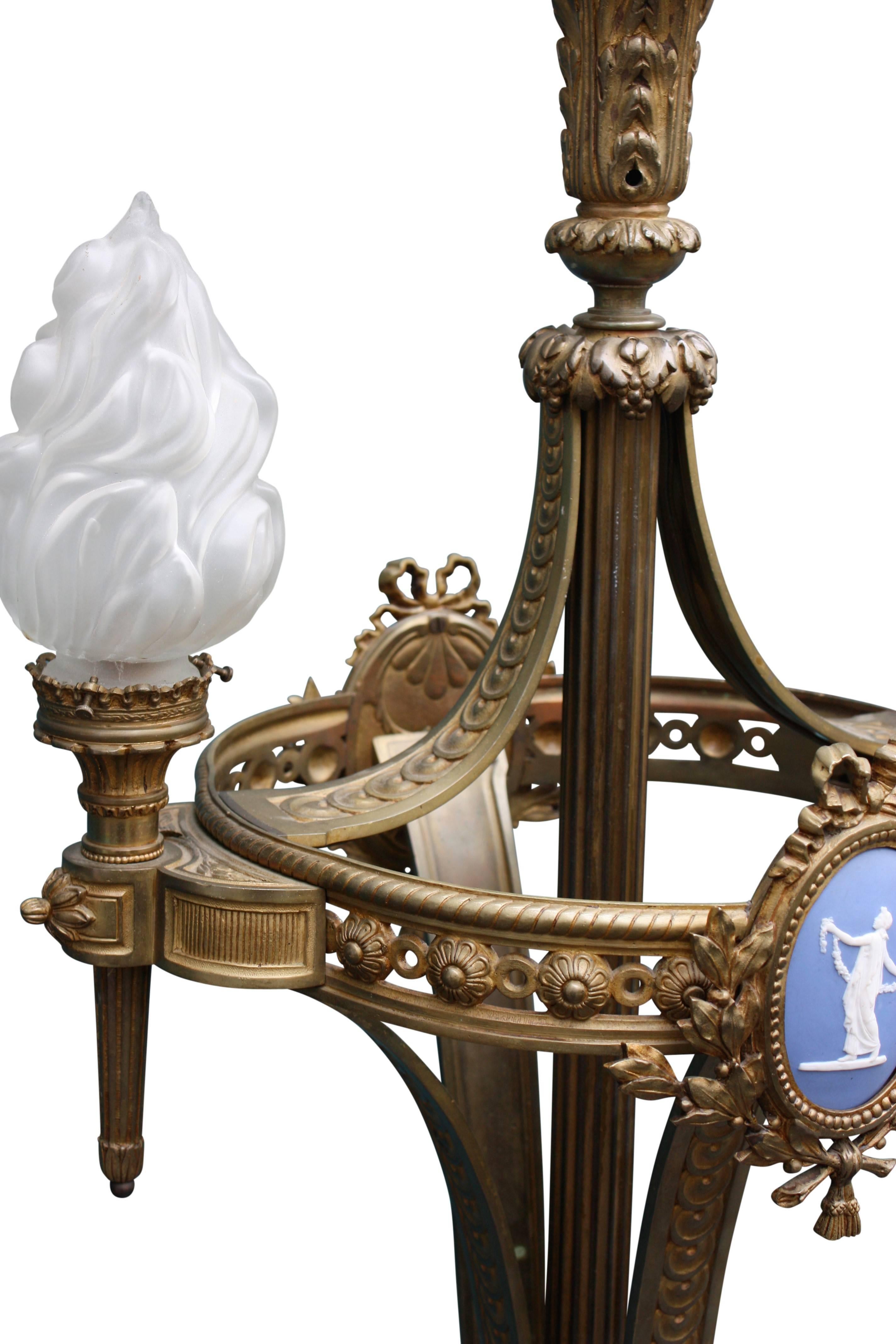 Baroque Monumental Floor Lamp, Torchere, Alabaster and Bronze, France, circa 1900s