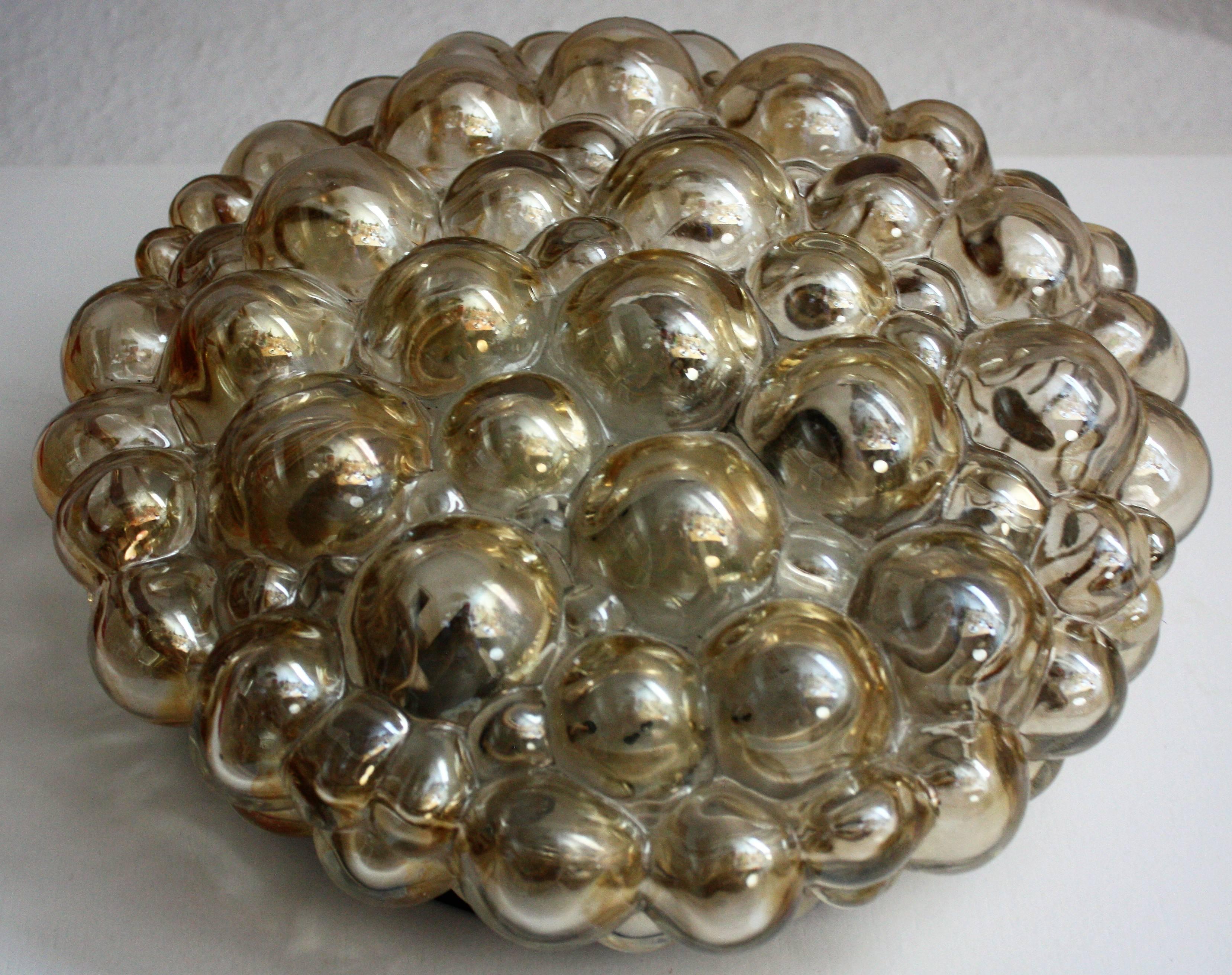German Flush Mount by H.Tynell for Limburg Bubble Glass Wall Sconce, 1960s
