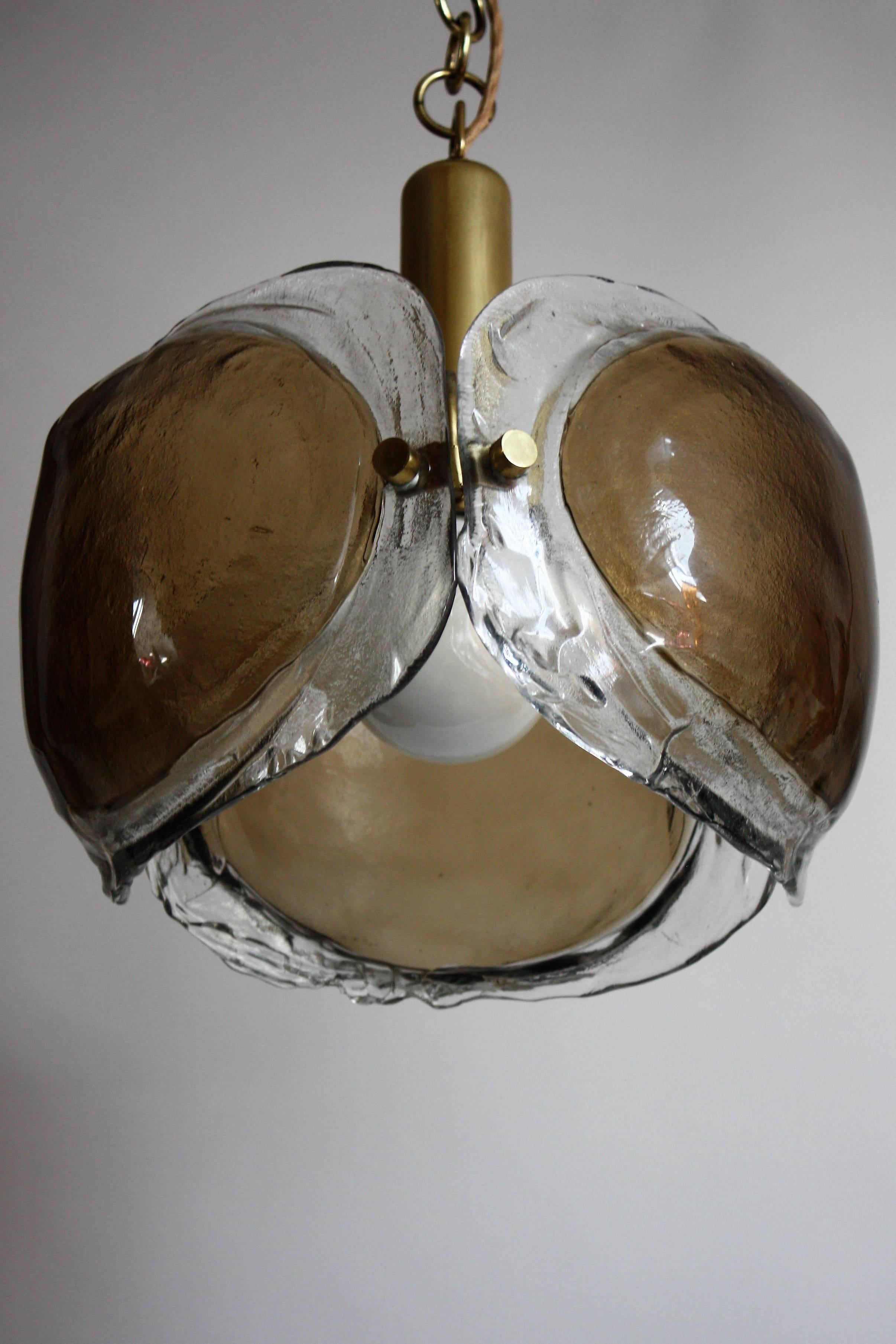 Mid-Century Modern Mid-Century Glass Chandelier by Kaiser, Germany, circa 1960s