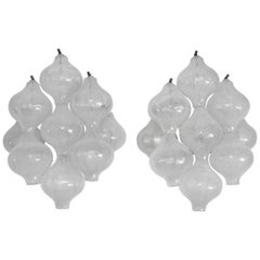 Pair of Kalmar 'Tulipan' Wall Lights Sconces, Bubble Glass, 1970s