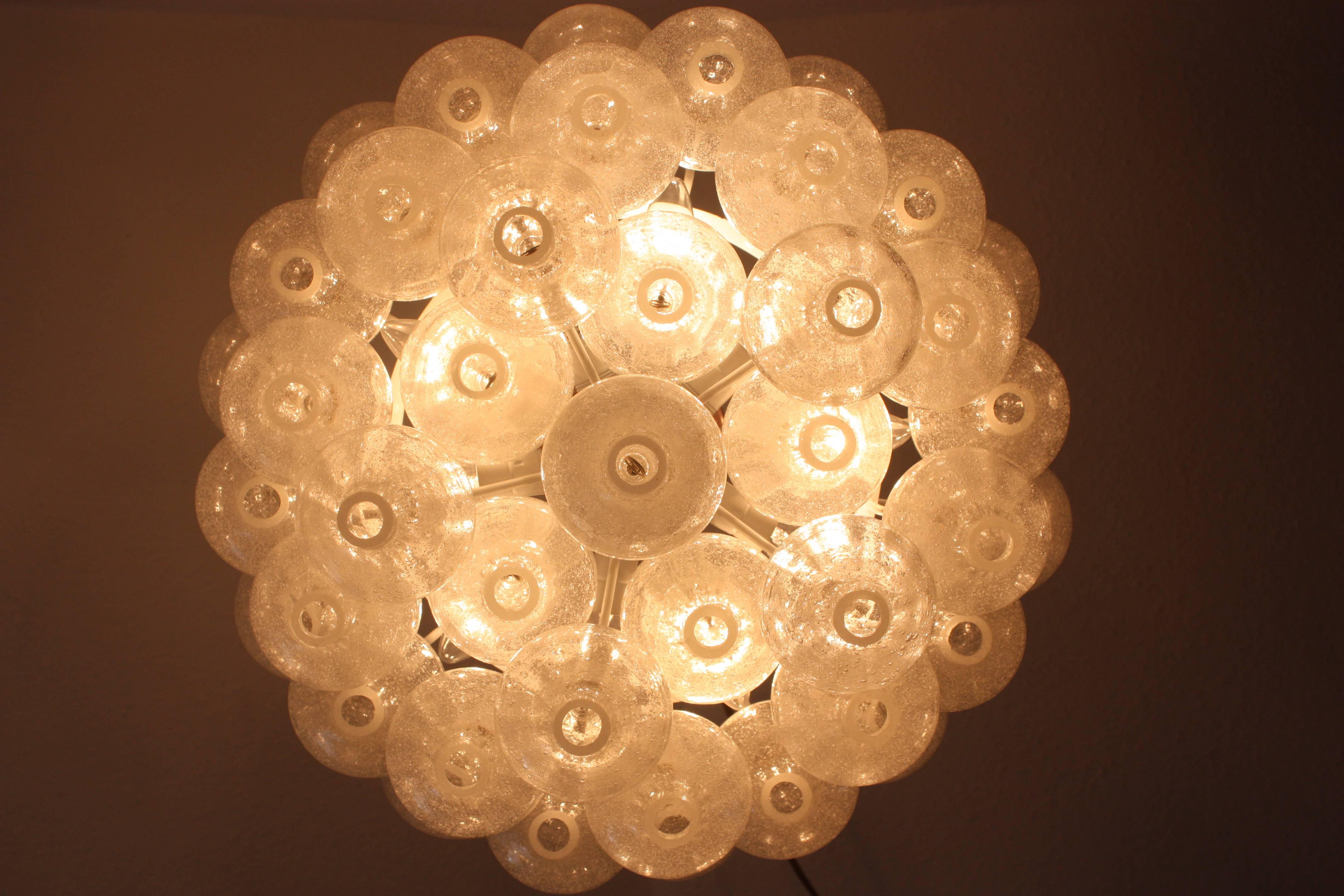 J.T.Kalmar Tulipan Chandelier or Flush Mount, Vienna, circa 1960s (Mitte des 20. Jahrhunderts)