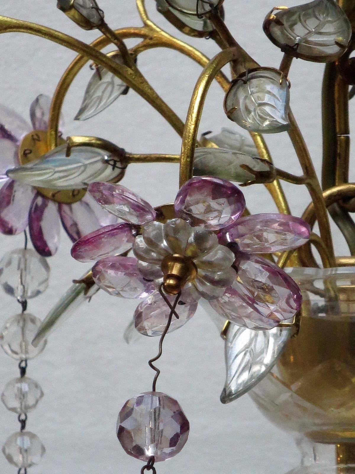 Mid-20th Century Very Rare Amethyst Chandelier in the Style of Maison Bagues, France, 1950s