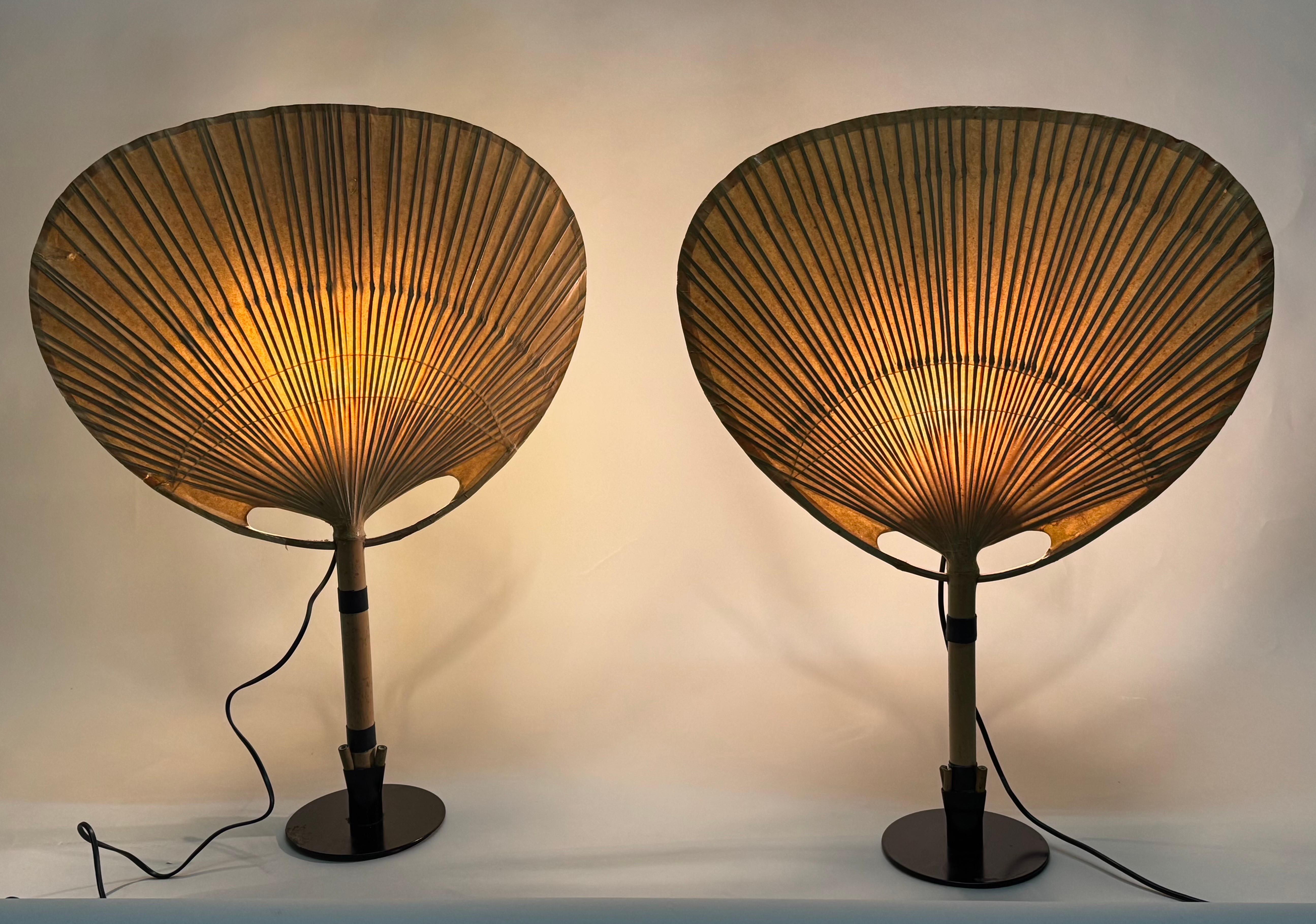 Laccato Rara lampada da tavolo Uchiwa II di Ingo Maurer, circa anni '70 in vendita